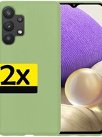 LUQ LUQ Samsung Galaxy A32 4G hoesje - Groen - 2 PACK