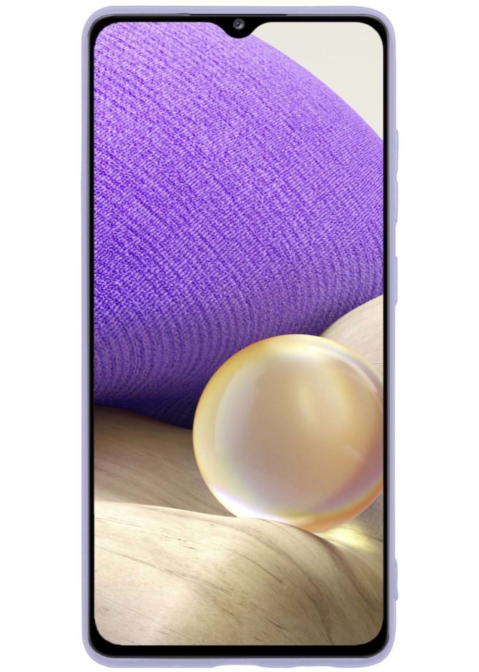 LUQ Hoesje Geschikt voor Samsung A32 4G Hoesje Siliconen Case - Hoes Geschikt voor Samsung Galaxy A32 4G Hoes Siliconen - Lila - 2 Stuks