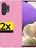 LUQ LUQ Samsung Galaxy A32 4G hoesje - Lichtroze - 2 PACK