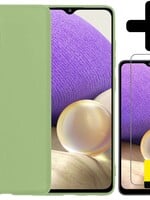 LUQ LUQ Samsung Galaxy A32 4G hoesje met screenprotector - Groen