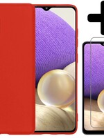LUQ LUQ Samsung Galaxy A32 4G hoesje met screenprotector - Rood