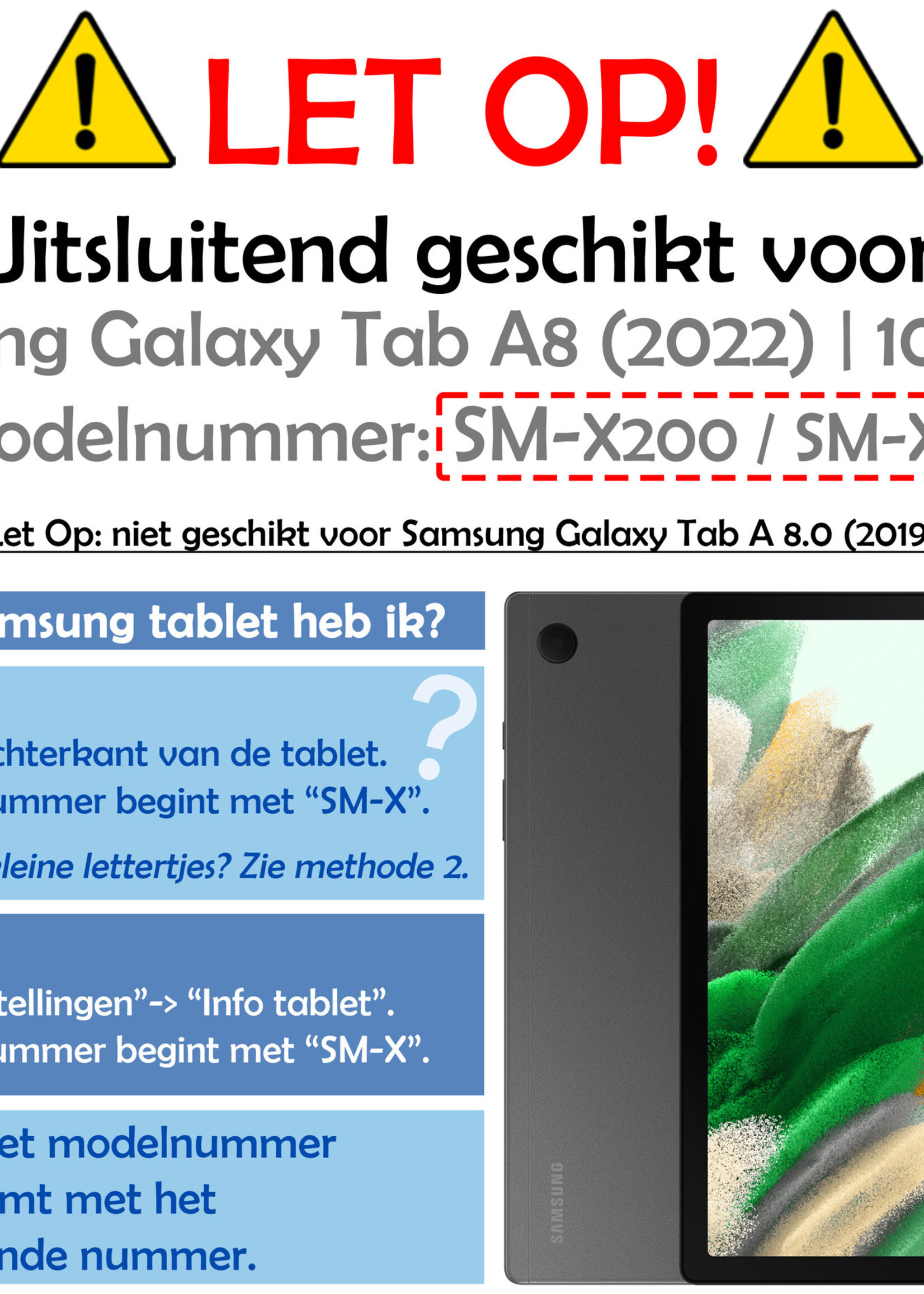 Hoes Geschikt voor Samsung Galaxy Tab A8 Hoes Kinder Hoesje Kids Case Kinderhoes Shockproof - Hoesje Geschikt voor Samsung Tab A8 Hoesje Kidscase - Zwart