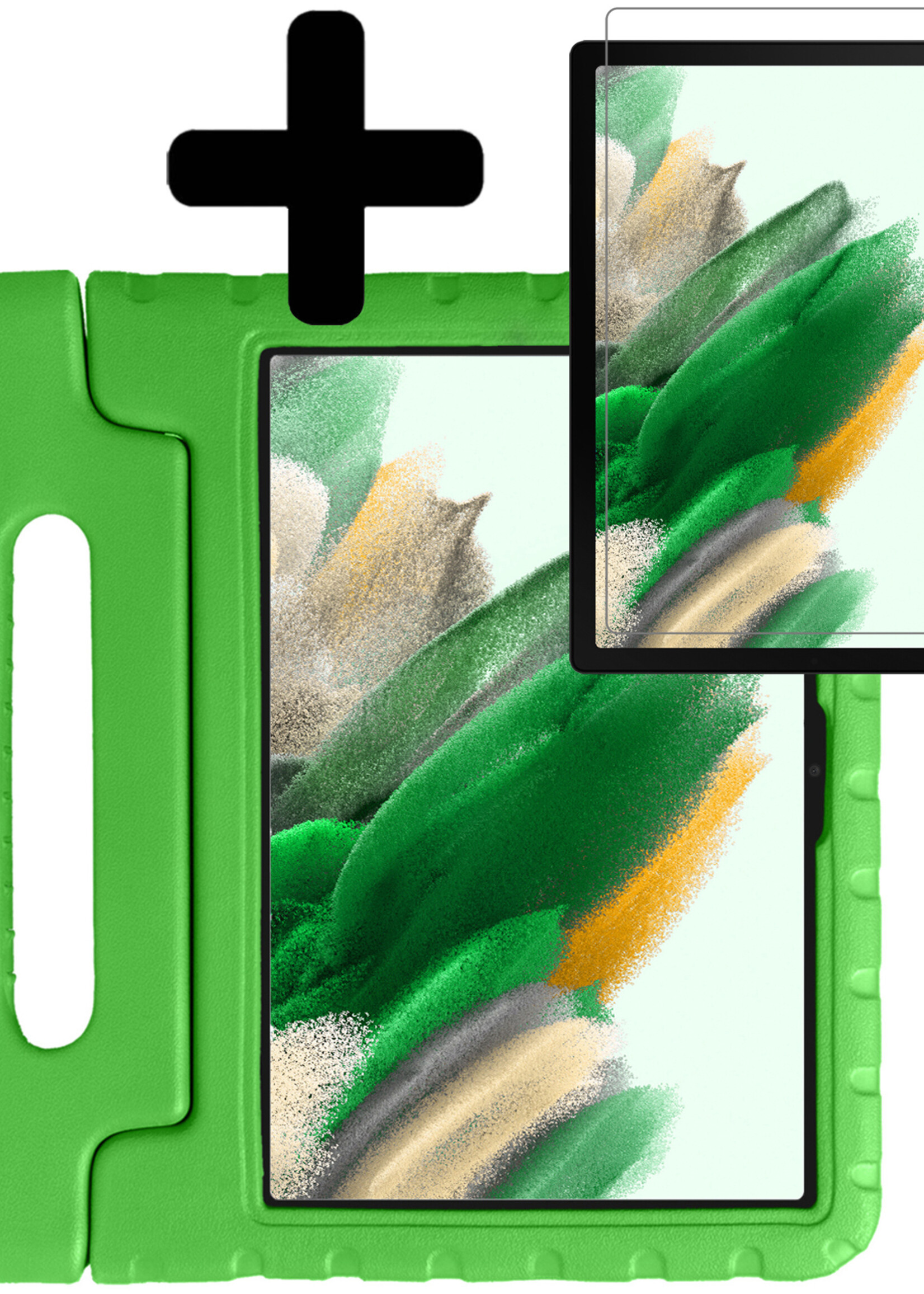 LUQ Hoes Geschikt voor Samsung Galaxy Tab A8 Hoes Kinder Hoesje Kids Case Kinderhoes Shockproof Met Screenprotector - Hoesje Geschikt voor Samsung Tab A8 Hoesje Kidscase - Groen