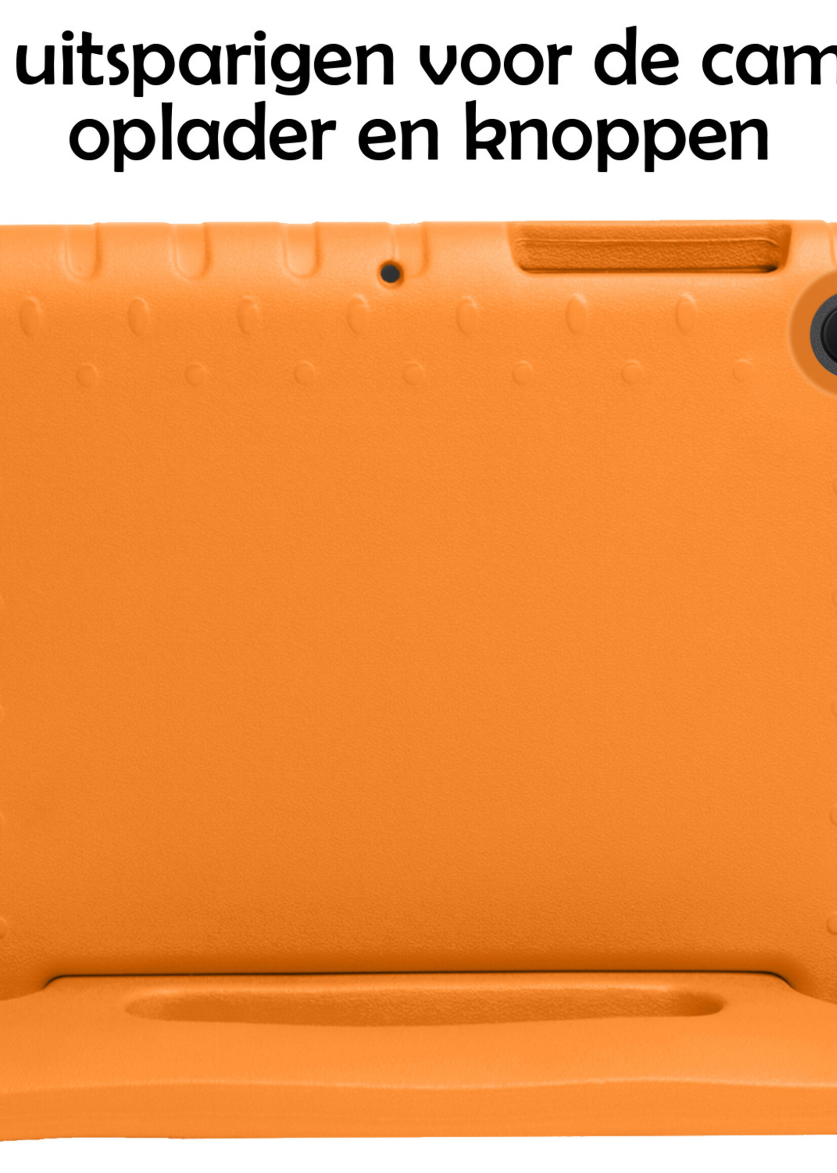 LUQ Hoes Geschikt voor Samsung Galaxy Tab A8 Hoes Kinder Hoesje Kids Case Kinderhoes Shockproof Met Screenprotector - Hoesje Geschikt voor Samsung Tab A8 Hoesje Kidscase - Oranje