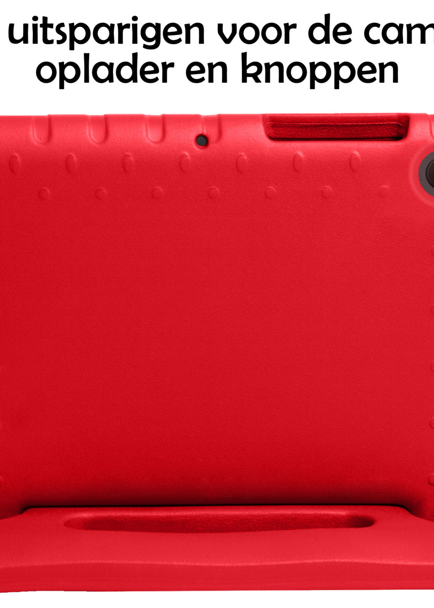 LUQ Hoes Geschikt voor Samsung Galaxy Tab A8 Hoes Kinder Hoesje Kids Case Kinderhoes Shockproof Met Screenprotector - Hoesje Geschikt voor Samsung Tab A8 Hoesje Kidscase - Rood