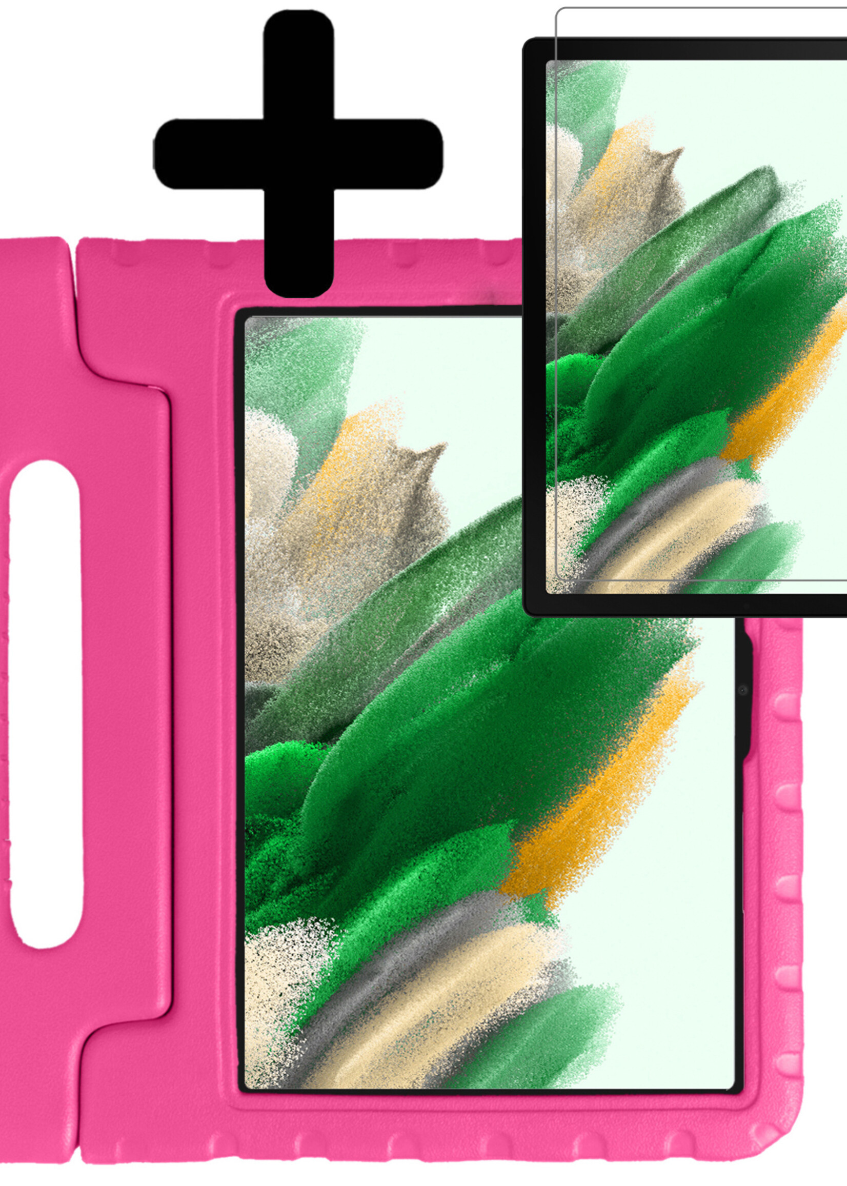 LUQ Hoes Geschikt voor Samsung Galaxy Tab A8 Hoes Kinder Hoesje Kids Case Kinderhoes Shockproof Met Screenprotector - Hoesje Geschikt voor Samsung Tab A8 Hoesje Kidscase - Roze