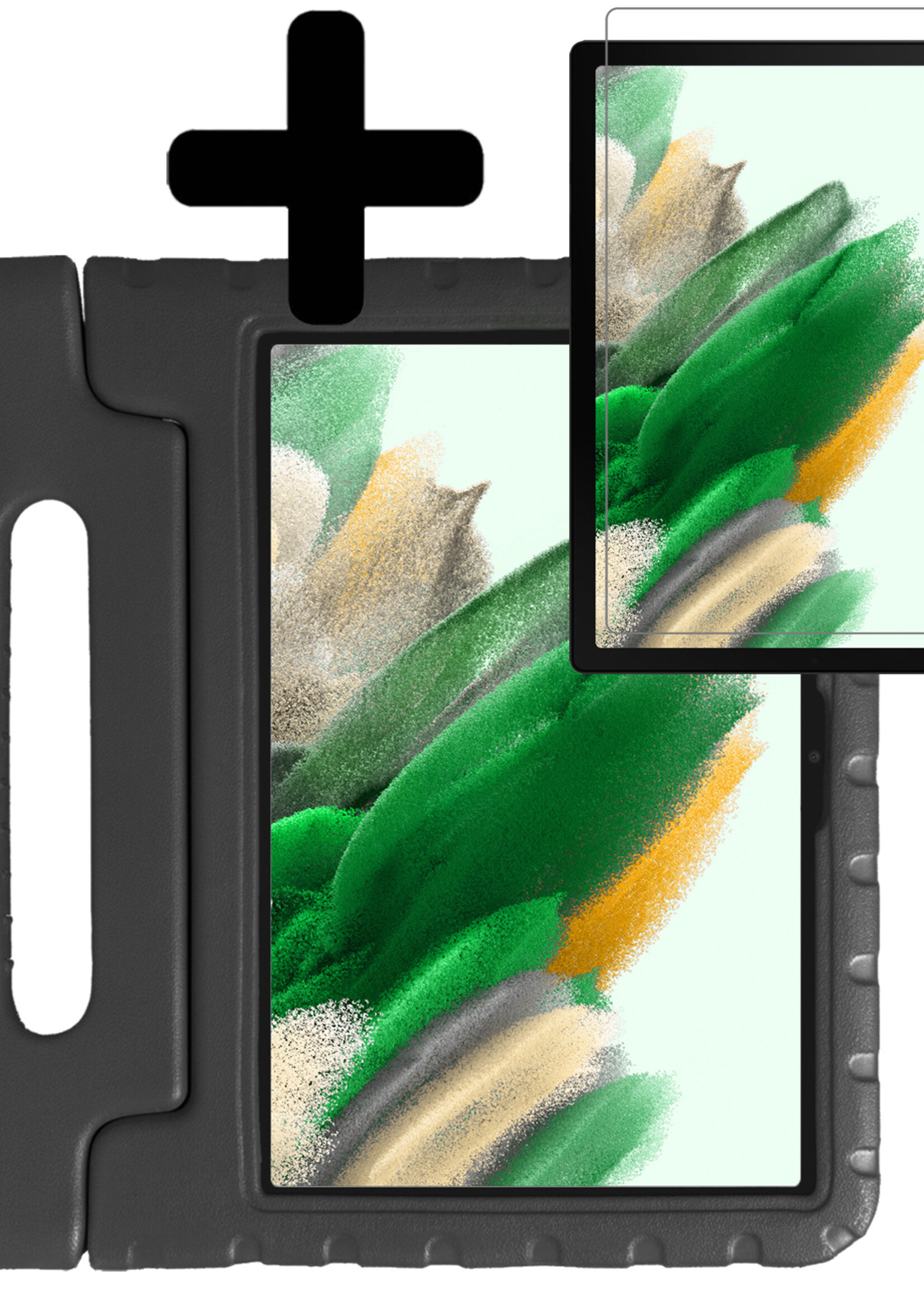 LUQ Hoes Geschikt voor Samsung Galaxy Tab A8 Hoes Kinder Hoesje Kids Case Kinderhoes Shockproof Met Screenprotector - Hoesje Geschikt voor Samsung Tab A8 Hoesje Kidscase - Zwart