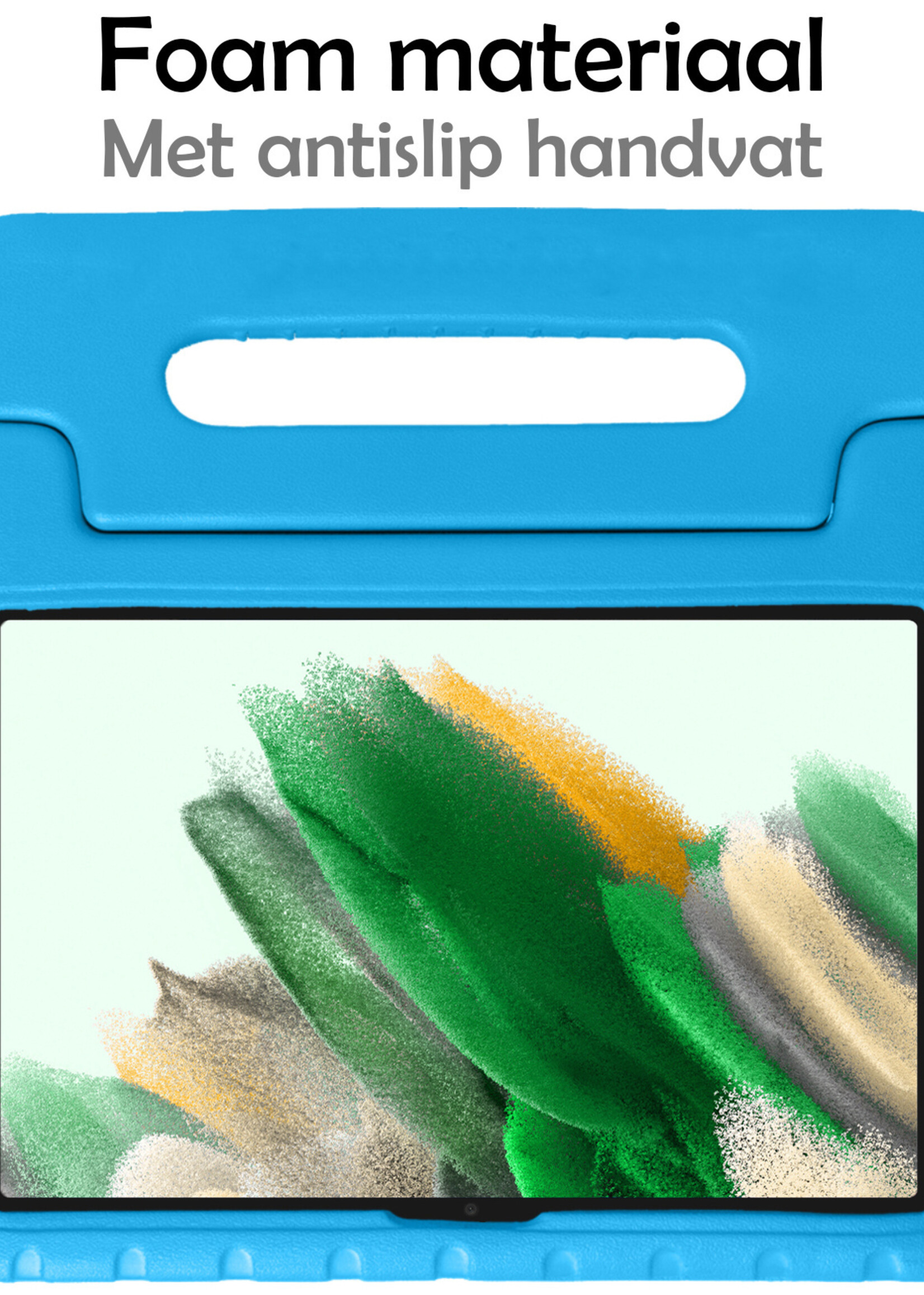 LUQ Hoes Geschikt voor Samsung Galaxy Tab A8 Hoes Kinder Hoesje Kids Case Kinderhoes Shockproof Met 2x Screenprotector - Hoesje Geschikt voor Samsung Tab A8 Hoesje Kidscase - Blauw