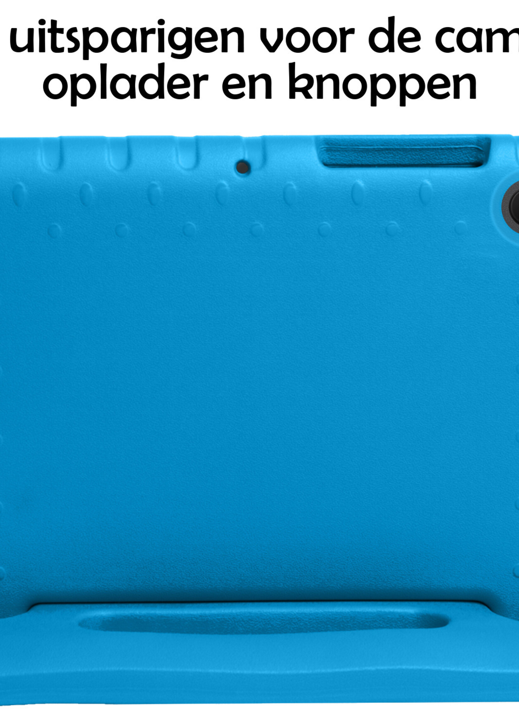 LUQ Hoes Geschikt voor Samsung Galaxy Tab A8 Hoes Kinder Hoesje Kids Case Kinderhoes Shockproof Met 2x Screenprotector - Hoesje Geschikt voor Samsung Tab A8 Hoesje Kidscase - Blauw