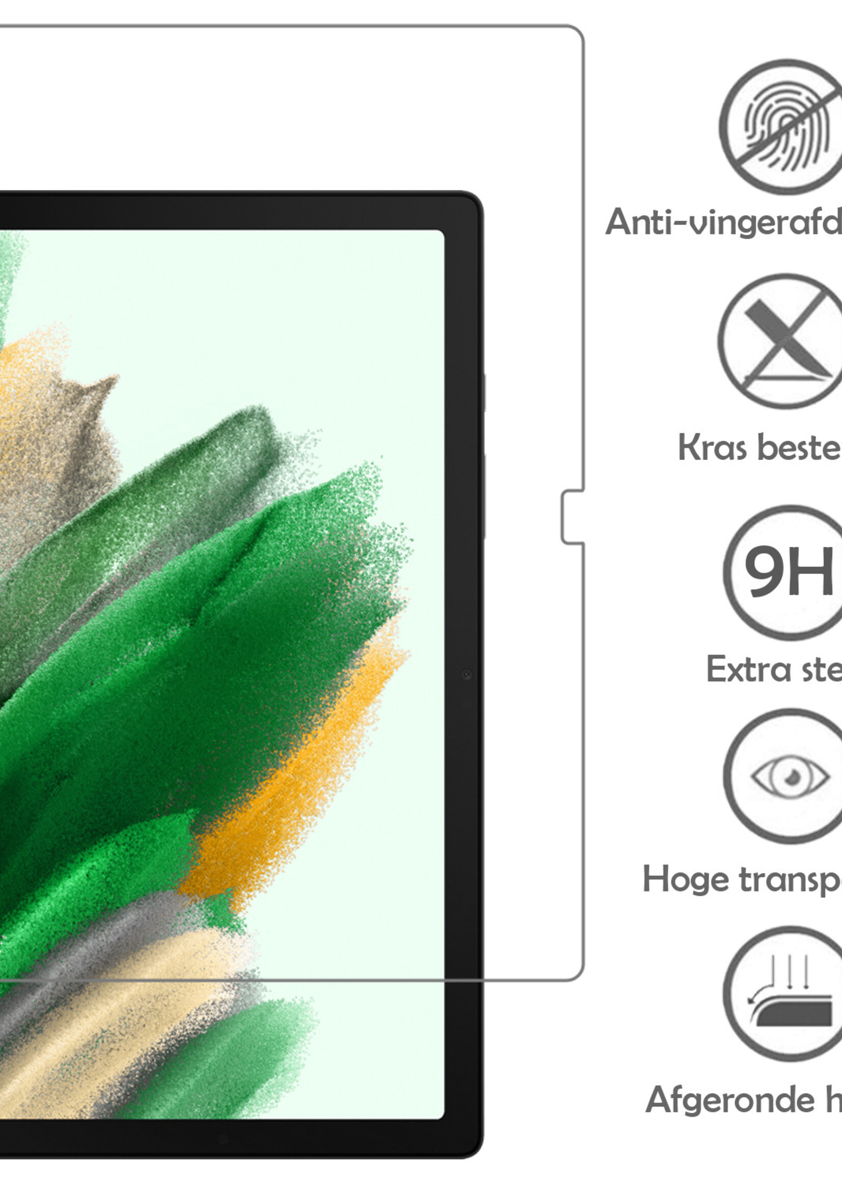 LUQ Hoes Geschikt voor Samsung Galaxy Tab A8 Hoes Kinder Hoesje Kids Case Kinderhoes Shockproof Met 2x Screenprotector - Hoesje Geschikt voor Samsung Tab A8 Hoesje Kidscase - Blauw