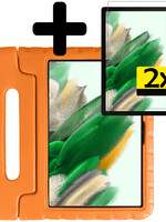 LUQ Samsung Galaxy Tab A8 2021 Kinderhoes Met 2x Screenprotector - Oranje