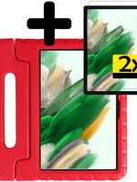 LUQ LUQ Samsung Galaxy Tab A8 2021 Kinderhoes Met 2x Screenprotector - Rood