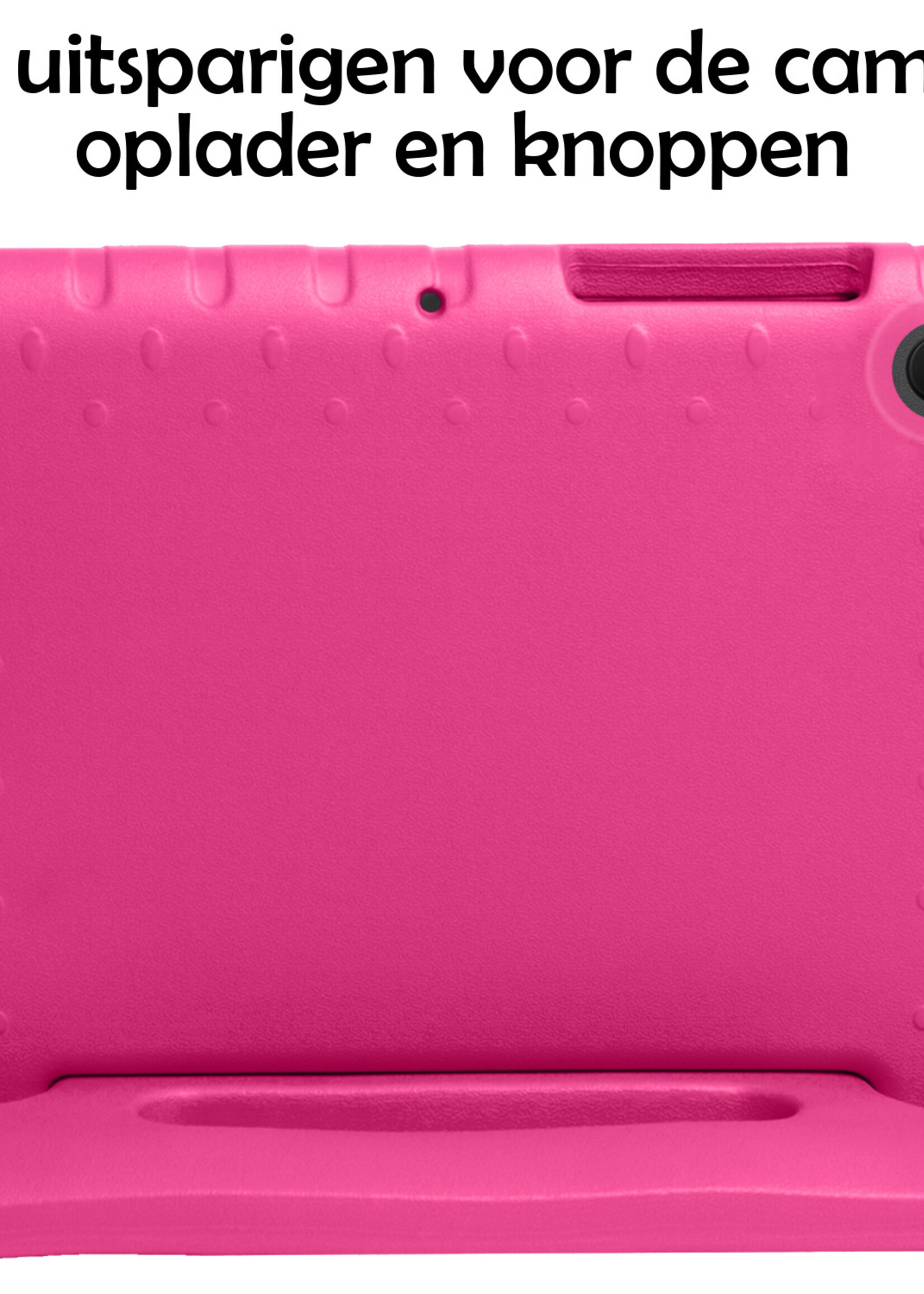 LUQ Hoes Geschikt voor Samsung Galaxy Tab A8 Hoes Kinder Hoesje Kids Case Kinderhoes Shockproof Met 2x Screenprotector - Hoesje Geschikt voor Samsung Tab A8 Hoesje Kidscase - Roze