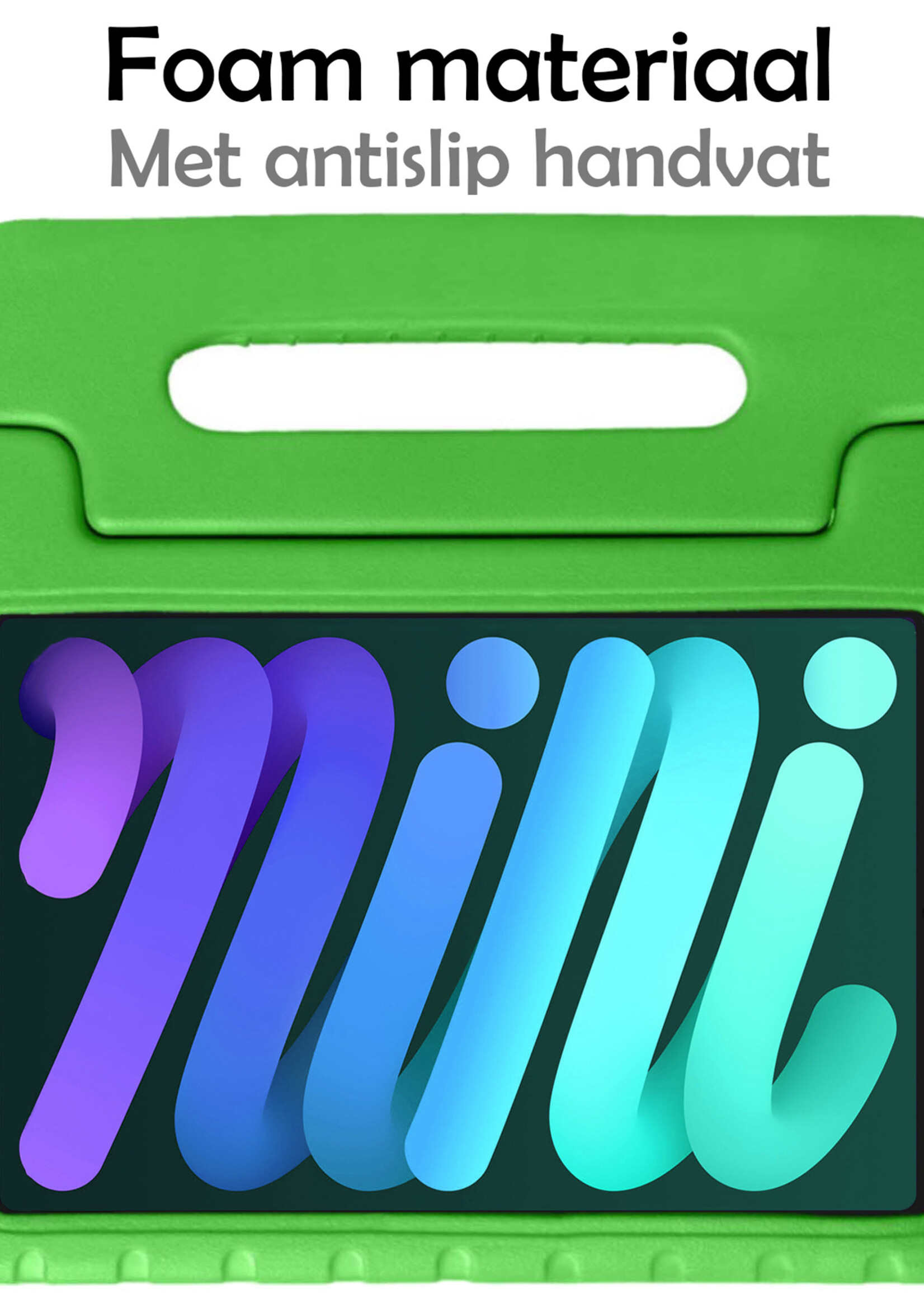 LUQ Hoes Geschikt voor iPad Mini 6 Hoes Kinder Hoesje Kids Case Kinderhoes Shockproof - Hoesje Geschikt voor iPad Mini 6 Hoesje Kidscase - Groen