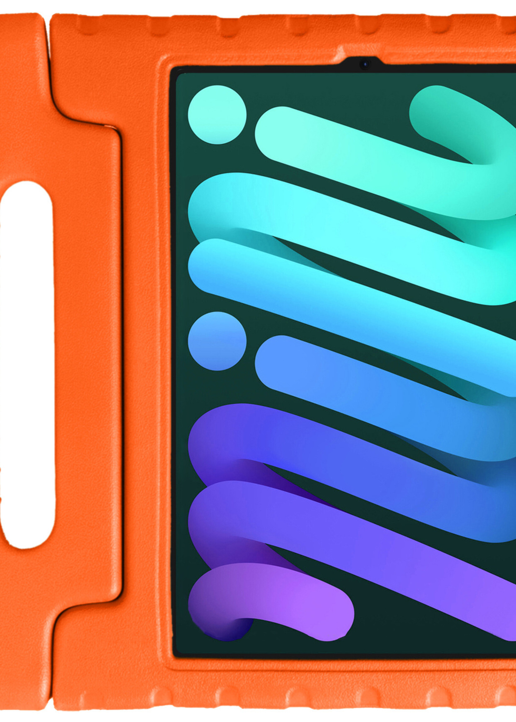 LUQ Hoes Geschikt voor iPad Mini 6 Hoes Kinder Hoesje Kids Case Kinderhoes Shockproof - Hoesje Geschikt voor iPad Mini 6 Hoesje Kidscase - Oranje
