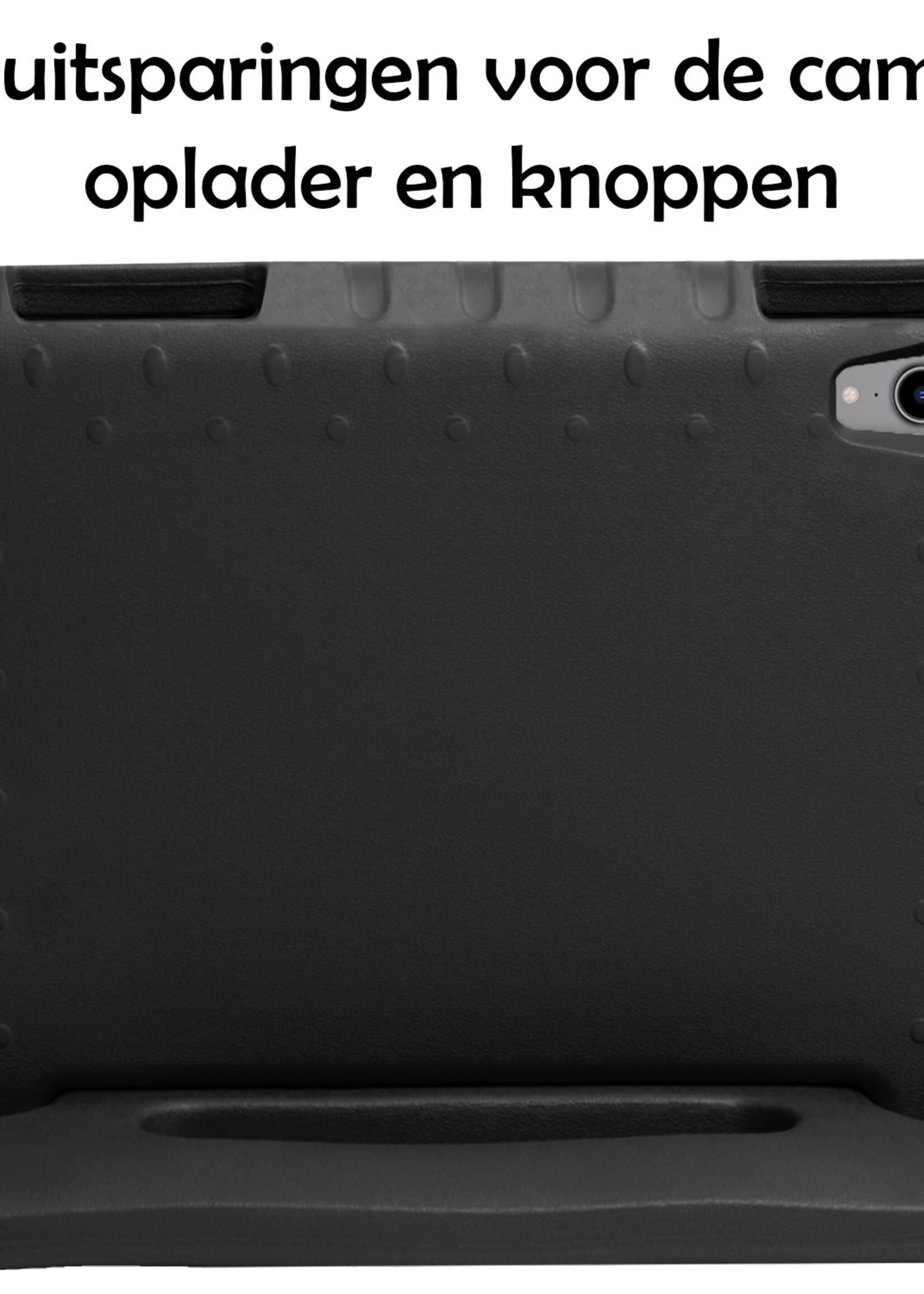 LUQ Hoes Geschikt voor iPad Mini 6 Hoes Kinder Hoesje Kids Case Kinderhoes Shockproof - Hoesje Geschikt voor iPad Mini 6 Hoesje Kidscase - Zwart