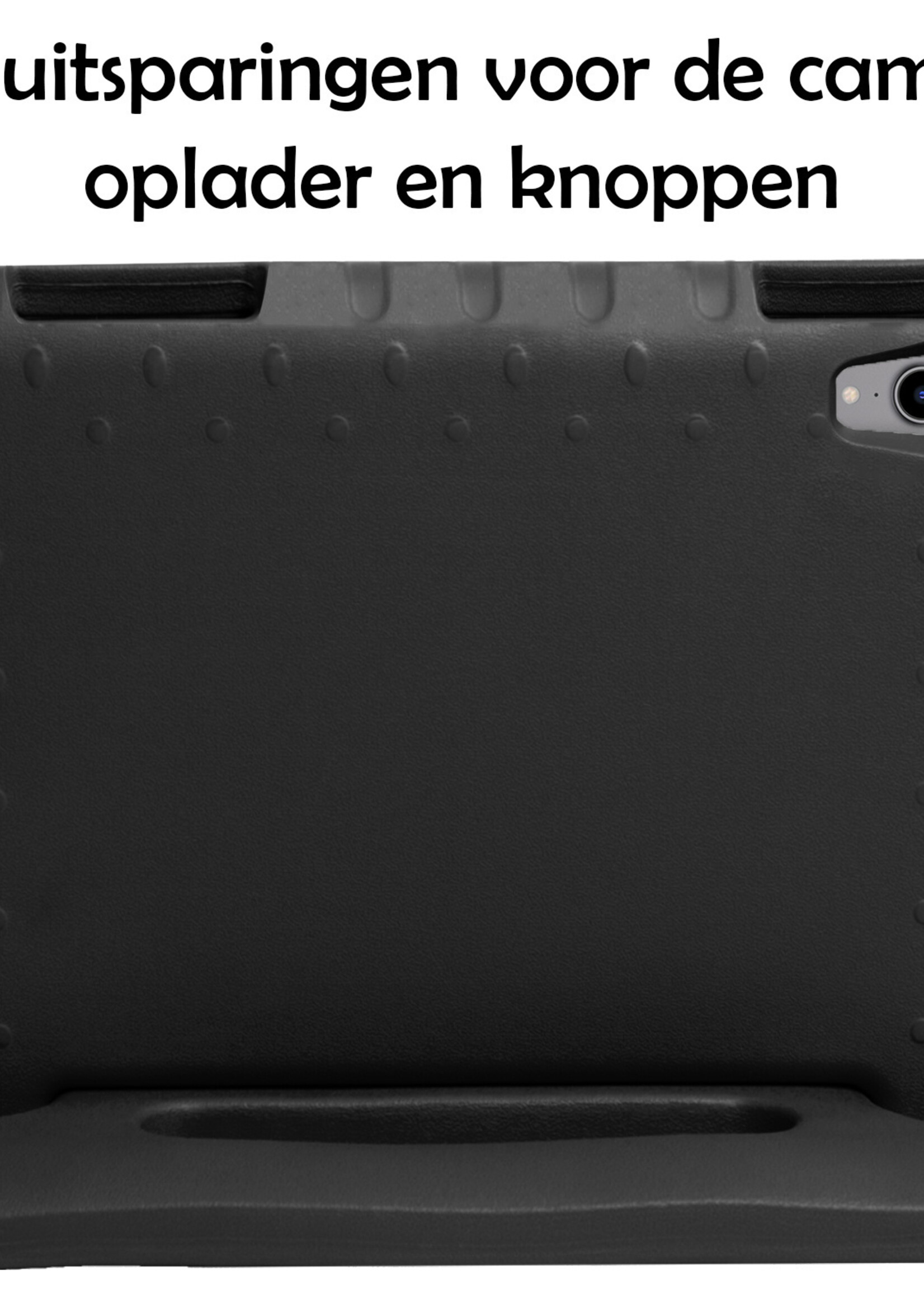 LUQ Hoes Geschikt voor iPad Mini 6 Hoes Kinder Hoesje Kids Case Kinderhoes Shockproof Met Screenprotector - Hoesje Geschikt voor iPad Mini 6 Hoesje Kidscase - Zwart