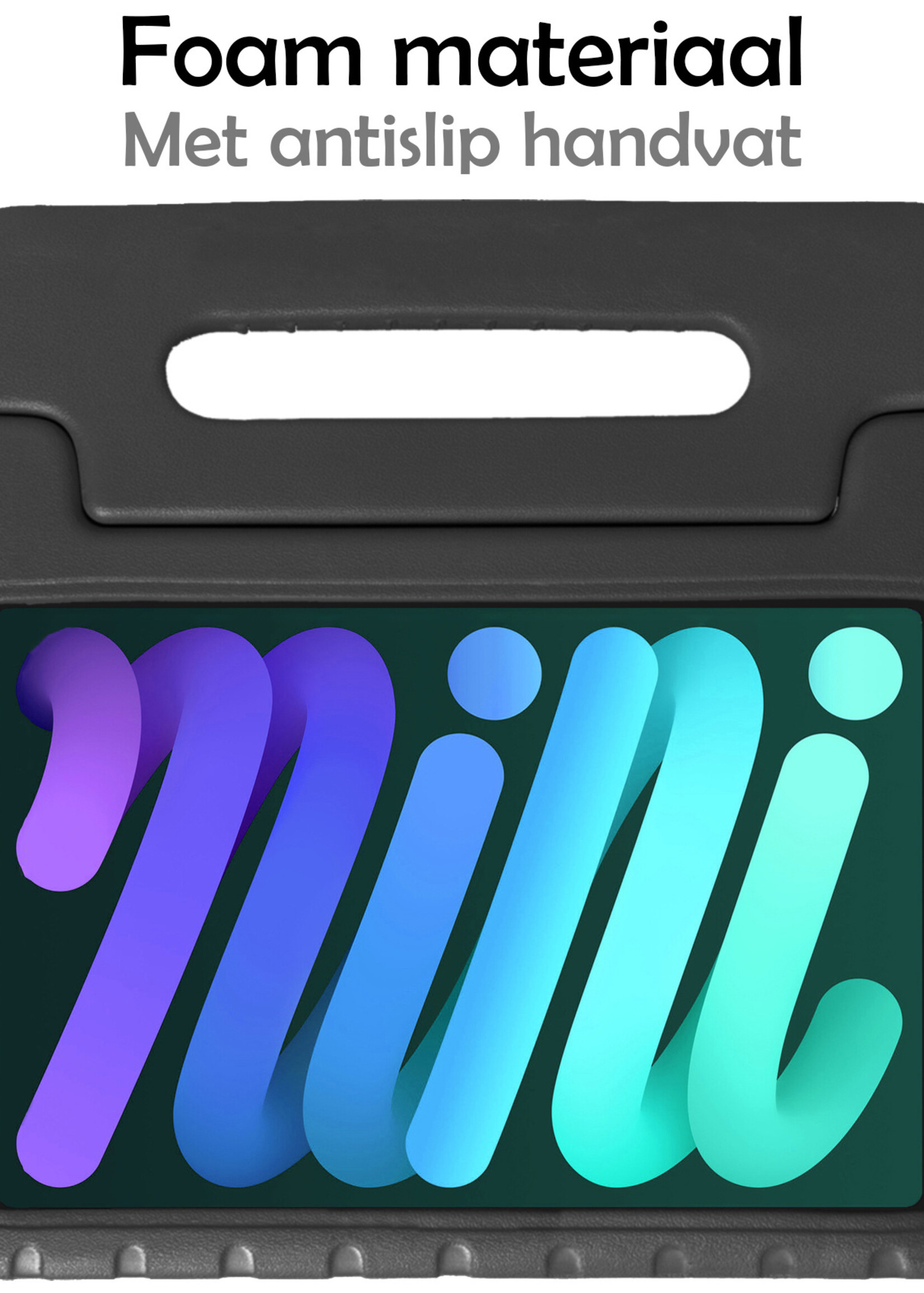 LUQ Hoes Geschikt voor iPad Mini 6 Hoes Kinder Hoesje Kids Case Kinderhoes Shockproof - Hoesje Geschikt voor iPad Mini 6 Hoesje Kidscase - Zwart