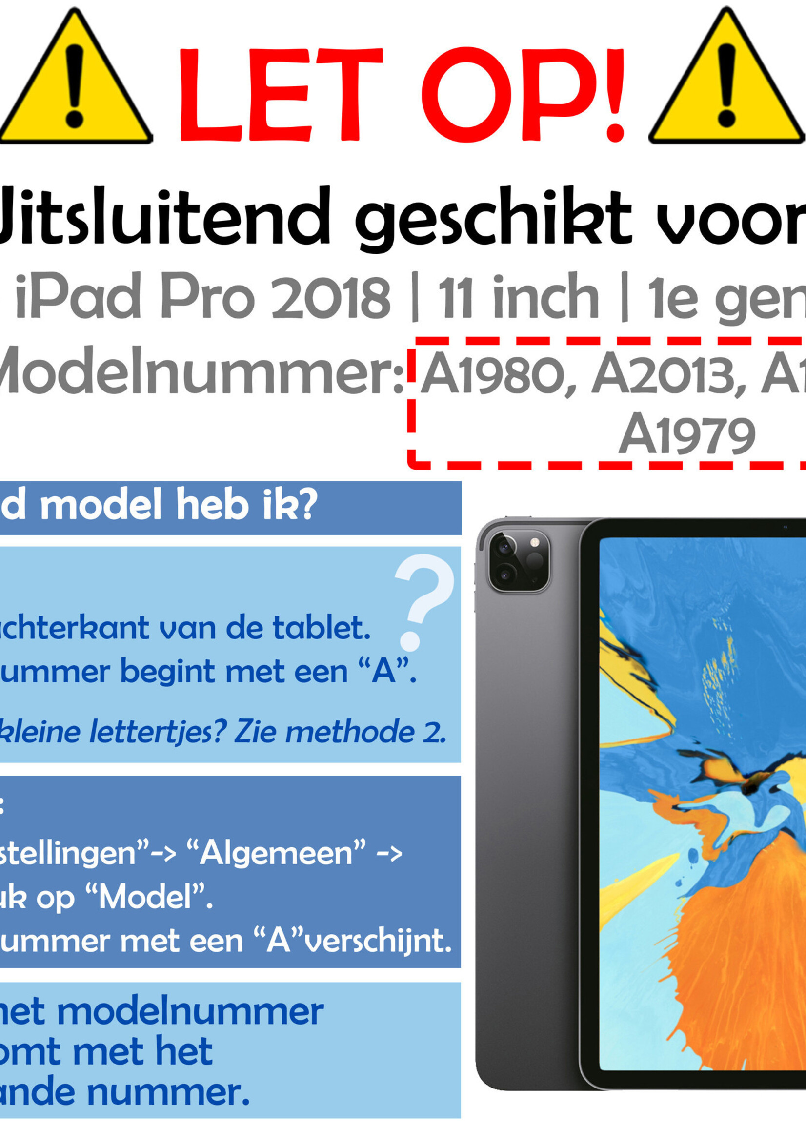 LUQ Hoes Geschikt voor iPad Pro 2018 (11 inch) Hoes Kinder Hoesje Kids Case Kinderhoes Shockproof Met 2x Screenprotector - Hoesje Geschikt voor iPad Pro 11 inch (2018) Hoesje Kidscase - Blauw