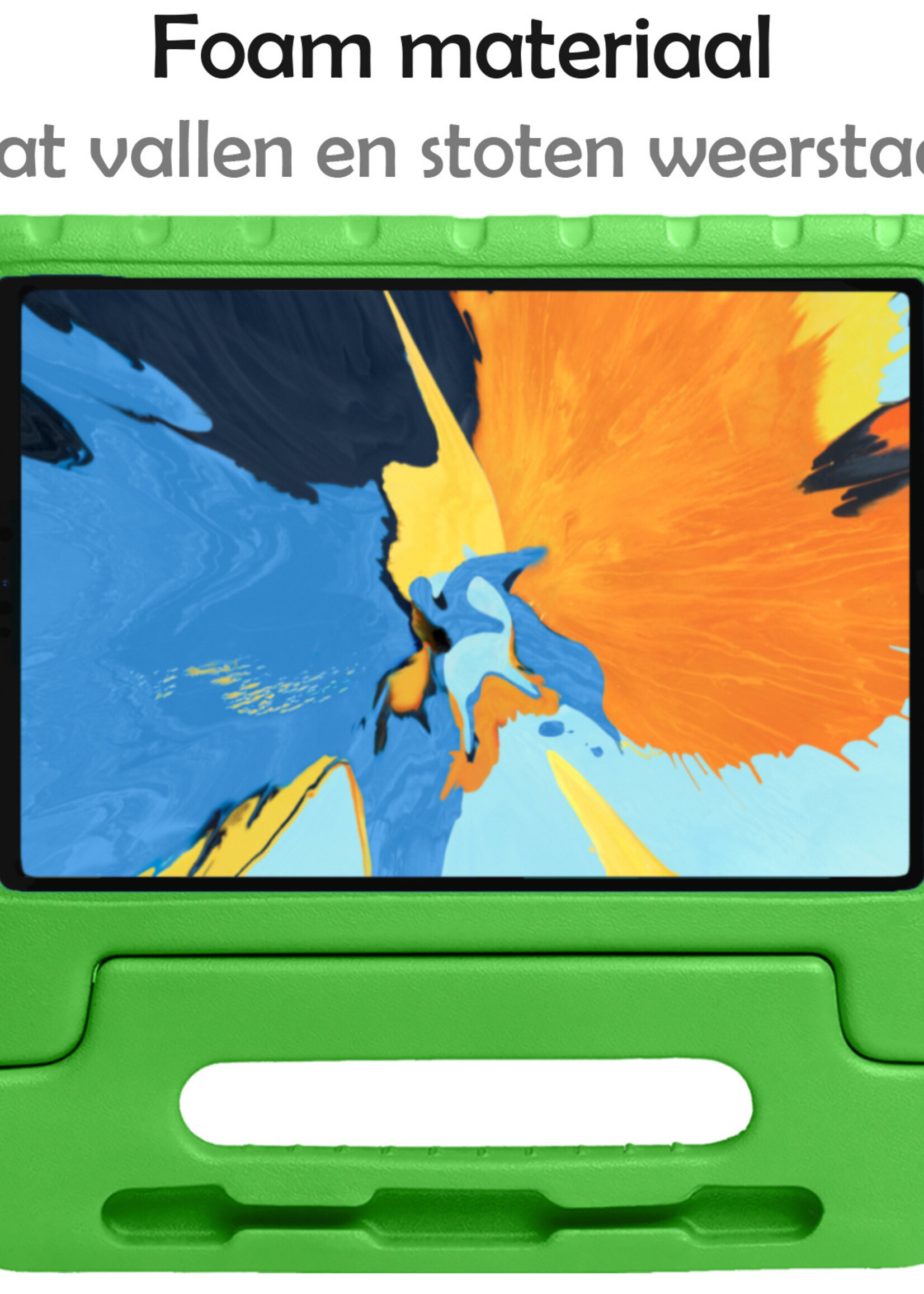 LUQ Hoes Geschikt voor iPad Pro 2021 (11 inch) Hoes Kinder Hoesje Kids Case Kinderhoes Shockproof Met Screenprotector - Hoesje Geschikt voor iPad Pro 11 inch (2021) Hoesje Kidscase - Groen