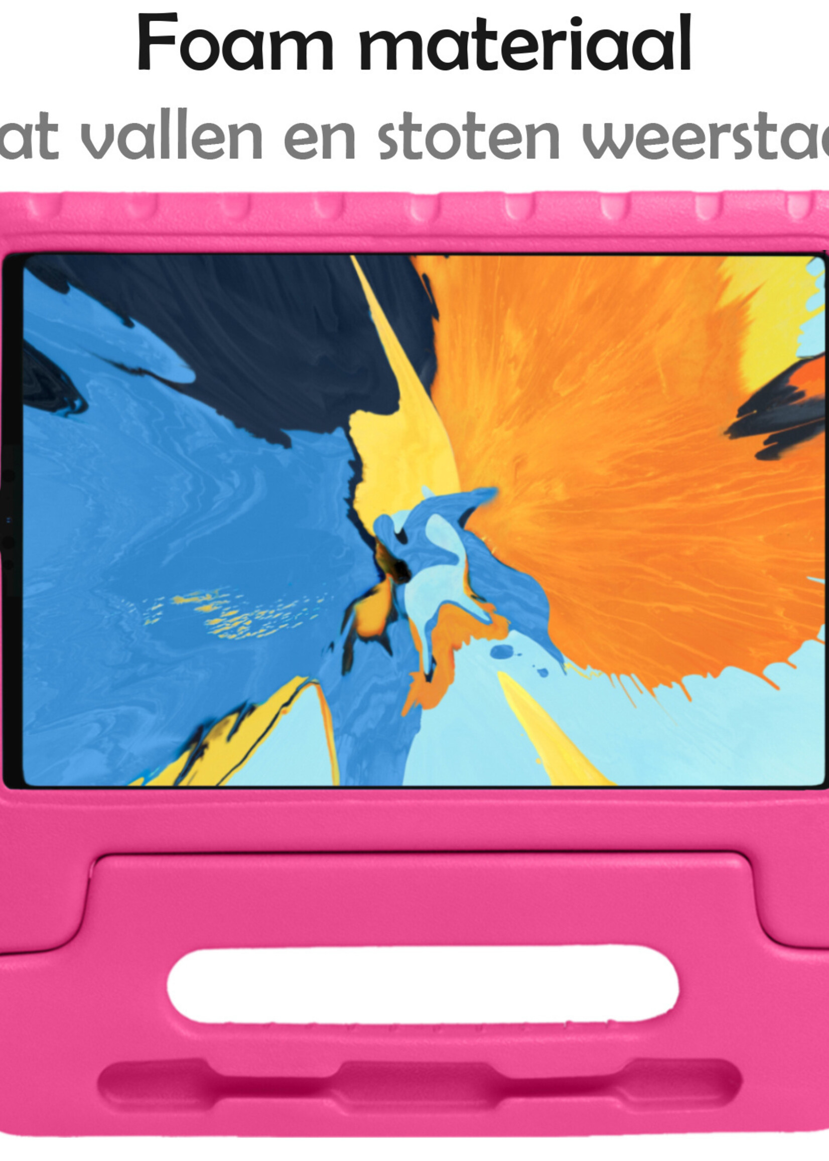 LUQ Hoes Geschikt voor iPad Pro 2021 (11 inch) Hoes Kinder Hoesje Kids Case Kinderhoes Shockproof Met Screenprotector - Hoesje Geschikt voor iPad Pro 11 inch (2021) Hoesje Kidscase - Roze