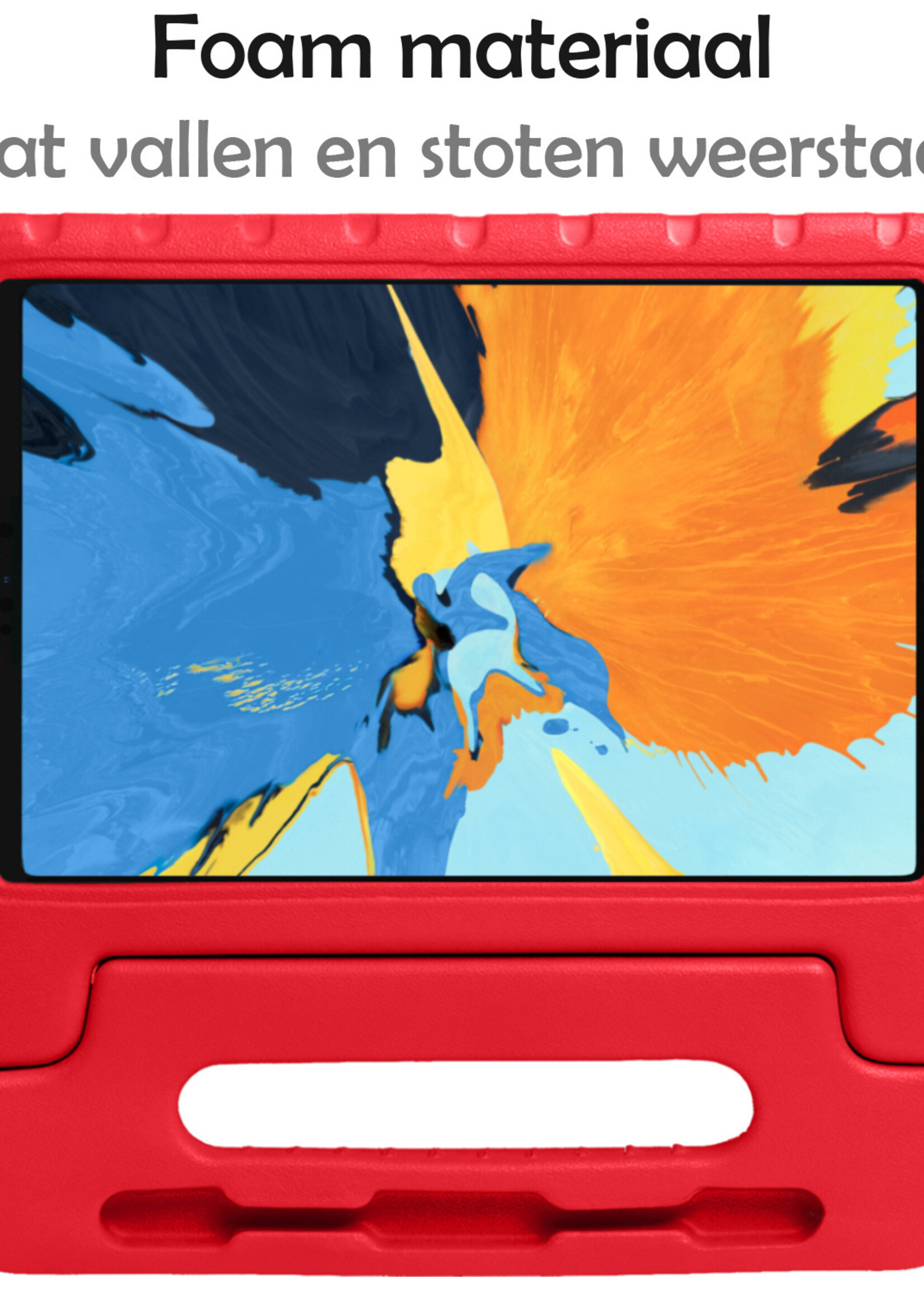 LUQ Hoes Geschikt voor iPad Pro 2021 (11 inch) Hoes Kinder Hoesje Kids Case Kinderhoes Shockproof Met Screenprotector - Hoesje Geschikt voor iPad Pro 11 inch (2021) Hoesje Kidscase - Rood