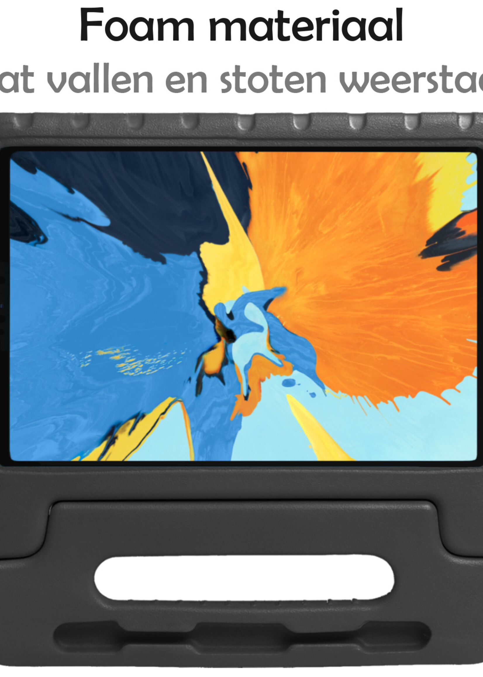 LUQ Hoes Geschikt voor iPad Pro 2021 (11 inch) Hoes Kinder Hoesje Kids Case Kinderhoes Shockproof Met 2x Screenprotector - Hoesje Geschikt voor iPad Pro 11 inch (2021) Hoesje Kidscase - Zwart