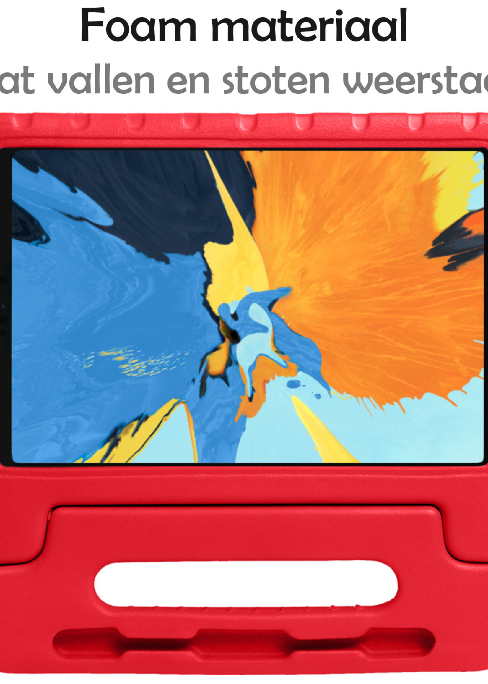 LUQ Hoes Geschikt voor iPad Pro 2021 (11 inch) Hoes Kinder Hoesje Kids Case Kinderhoes Shockproof Met 2x Screenprotector - Hoesje Geschikt voor iPad Pro 11 inch (2021) Hoesje Kidscase - Rood