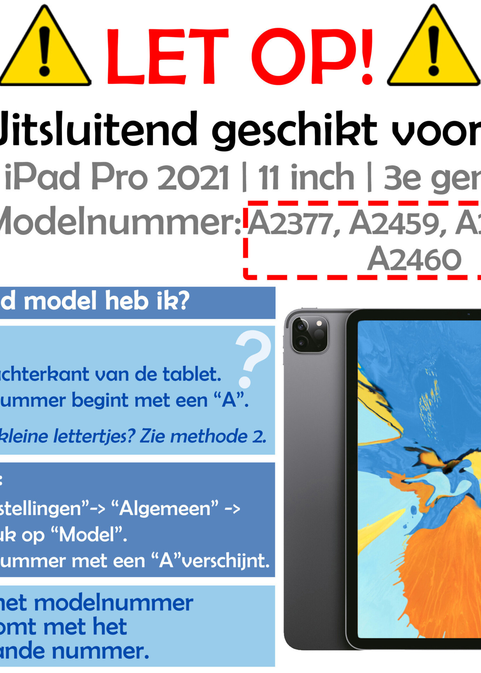 LUQ Hoes Geschikt voor iPad Pro 2021 (11 inch) Hoes Kinder Hoesje Kids Case Kinderhoes Shockproof Met 2x Screenprotector - Hoesje Geschikt voor iPad Pro 11 inch (2021) Hoesje Kidscase - Blauw