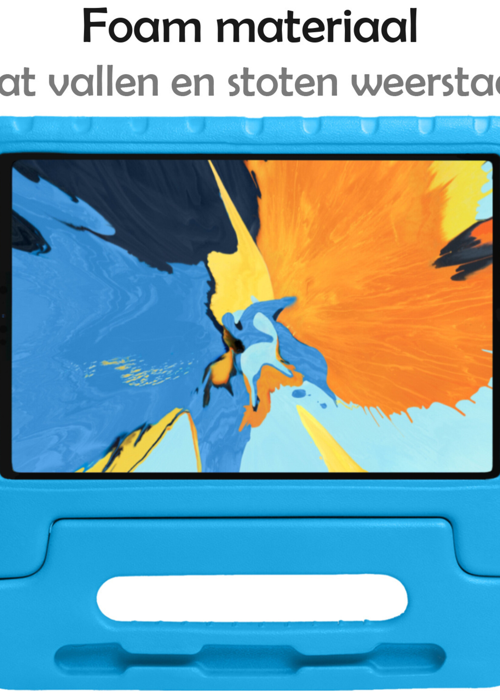 LUQ Hoes Geschikt voor iPad Pro 2021 (11 inch) Hoes Kinder Hoesje Kids Case Kinderhoes Shockproof Met 2x Screenprotector - Hoesje Geschikt voor iPad Pro 11 inch (2021) Hoesje Kidscase - Blauw