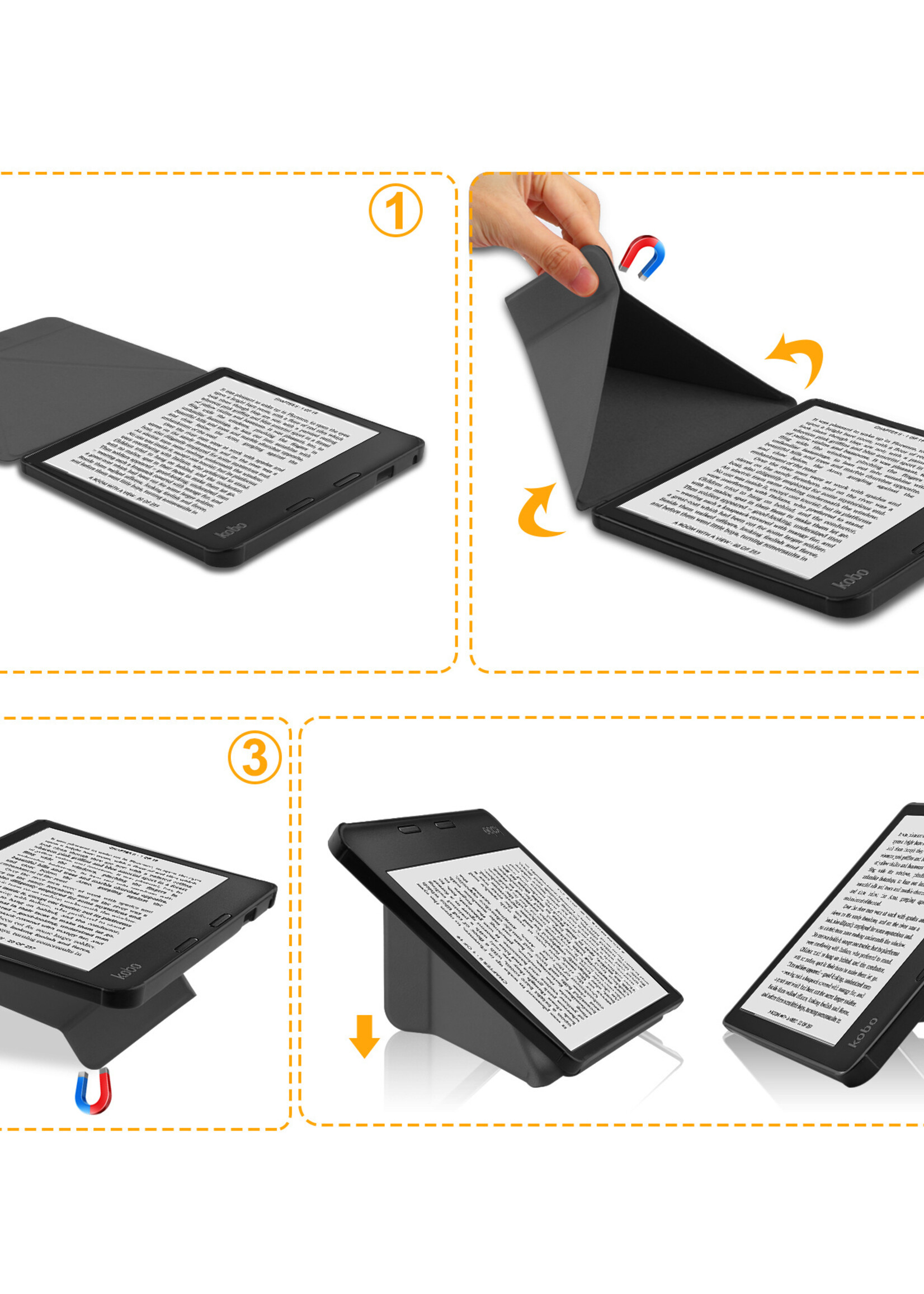 LUQ Hoesje Geschikt voor Kobo Libra 2 Hoes Bescherm Hoesje Case Luxe Sleep Cover - Donkergroen