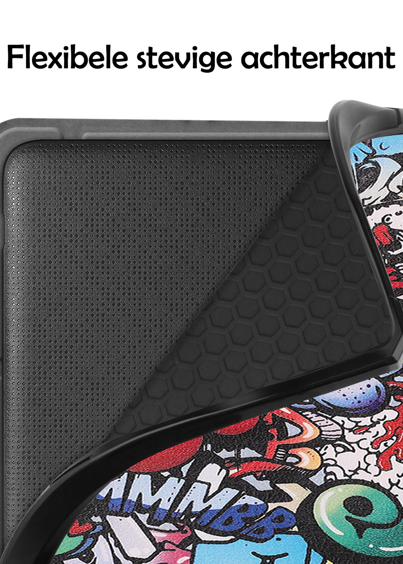 LUQ Hoesje Geschikt voor Kobo Libra 2 Hoes Bescherm Hoesje Case Luxe Sleep Cover - Graffity