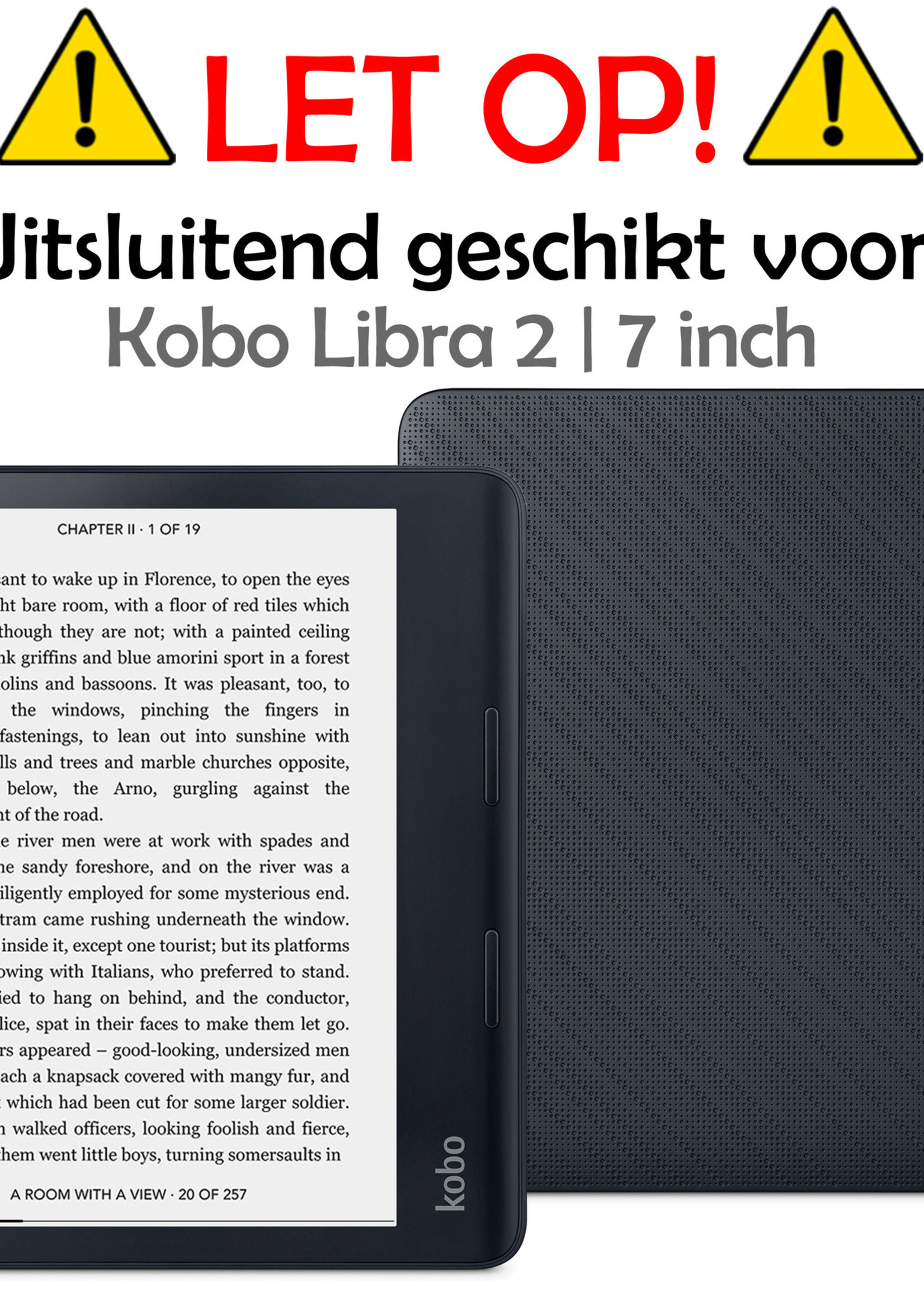 LUQ Hoesje Geschikt voor Kobo Libra 2 Hoes Bescherm Hoesje Case Luxe Sleep Cover - Kat