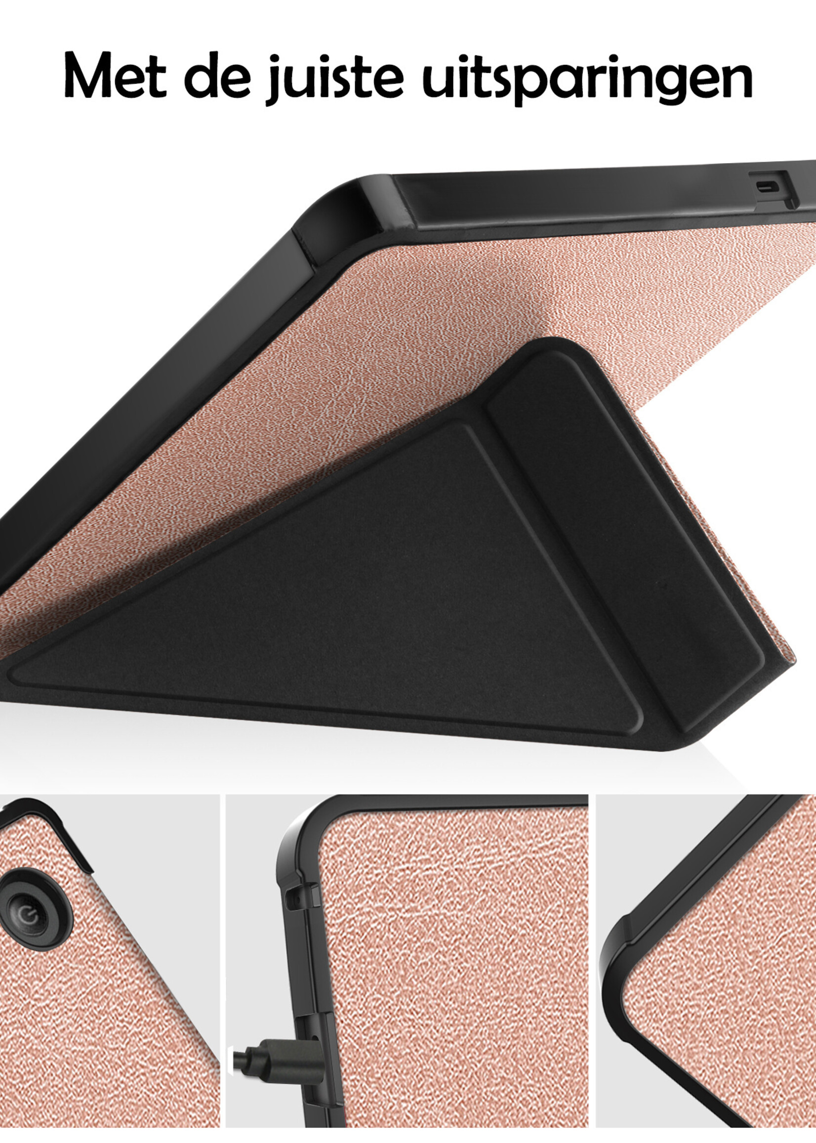 LUQ Hoesje Geschikt voor Kobo Libra 2 Hoes Bescherm Hoesje Case Luxe Sleep Cover - Rosé Goud