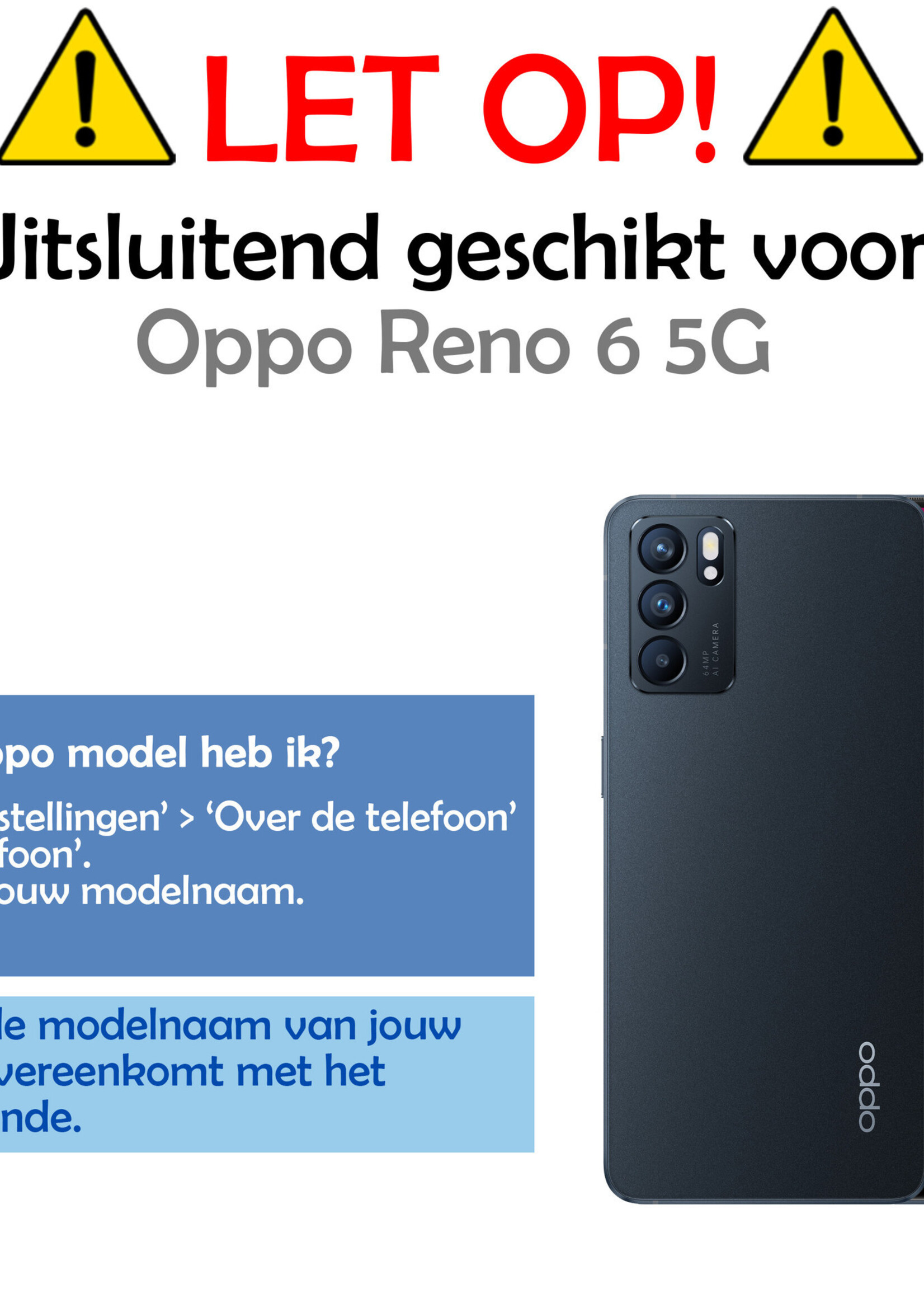LUQ Hoesje Geschikt voor OPPO Reno 6 Hoesje Shockproof Case Siliconen Met Screenprotector - Hoes Geschikt voor OPPO Reno 6 Hoes Cover Siliconen - Transparant