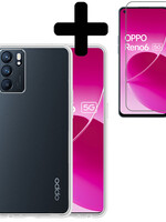 LUQ LUQ OPPO Reno 6 Hoesje Siliconen Transparant Met Screenprotector