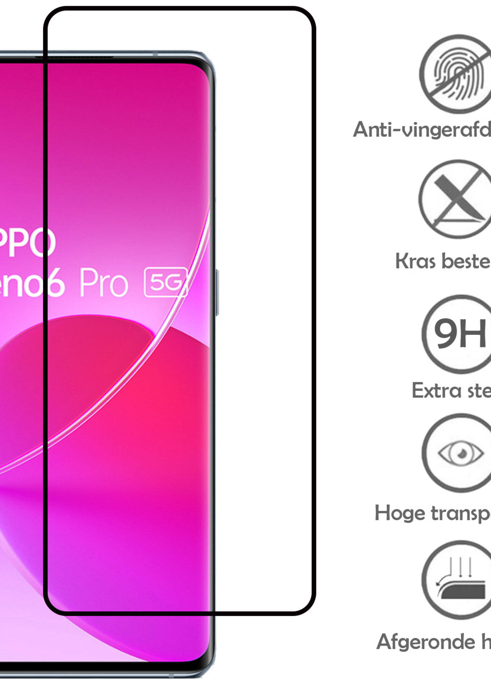 LUQ Hoesje Geschikt voor OPPO Reno 6 Pro Hoesje Shockproof Case Siliconen Met 2x Screenprotector - Hoes Geschikt voor OPPO Reno 6 Pro Hoes Cover Siliconen - Transparant