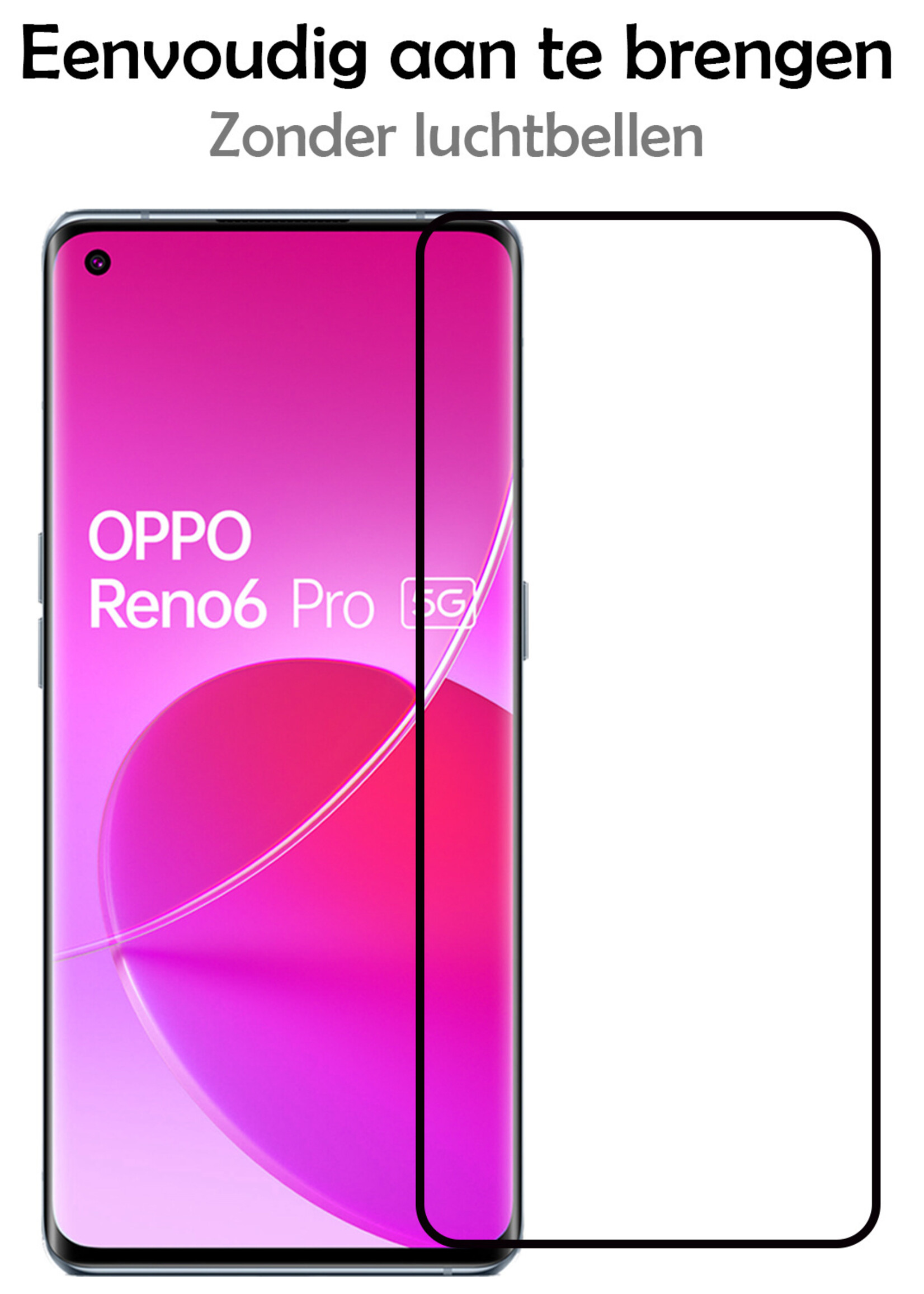 LUQ Hoesje Geschikt voor OPPO Reno 6 Pro Hoesje Shockproof Case Siliconen Met 2x Screenprotector - Hoes Geschikt voor OPPO Reno 6 Pro Hoes Cover Siliconen - Transparant