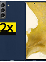 LUQ LUQ Samsung Galaxy S22 Hoesje Siliconen - Donkerblauw - 2 PACK