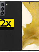 LUQ LUQ Samsung Galaxy S22 Hoesje Siliconen - Zwart - 2 PACK