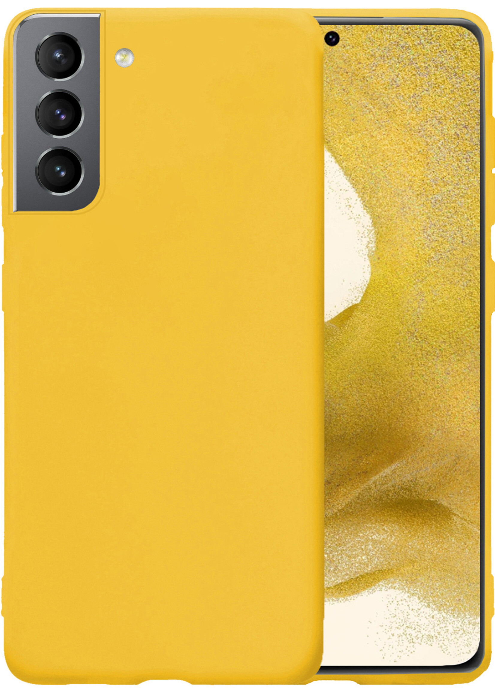 LUQ Hoesje Geschikt voor Samsung S22 Plus Hoesje Siliconen Case - Hoes Geschikt voor Samsung Galaxy S22 Plus Hoes Siliconen - Geel