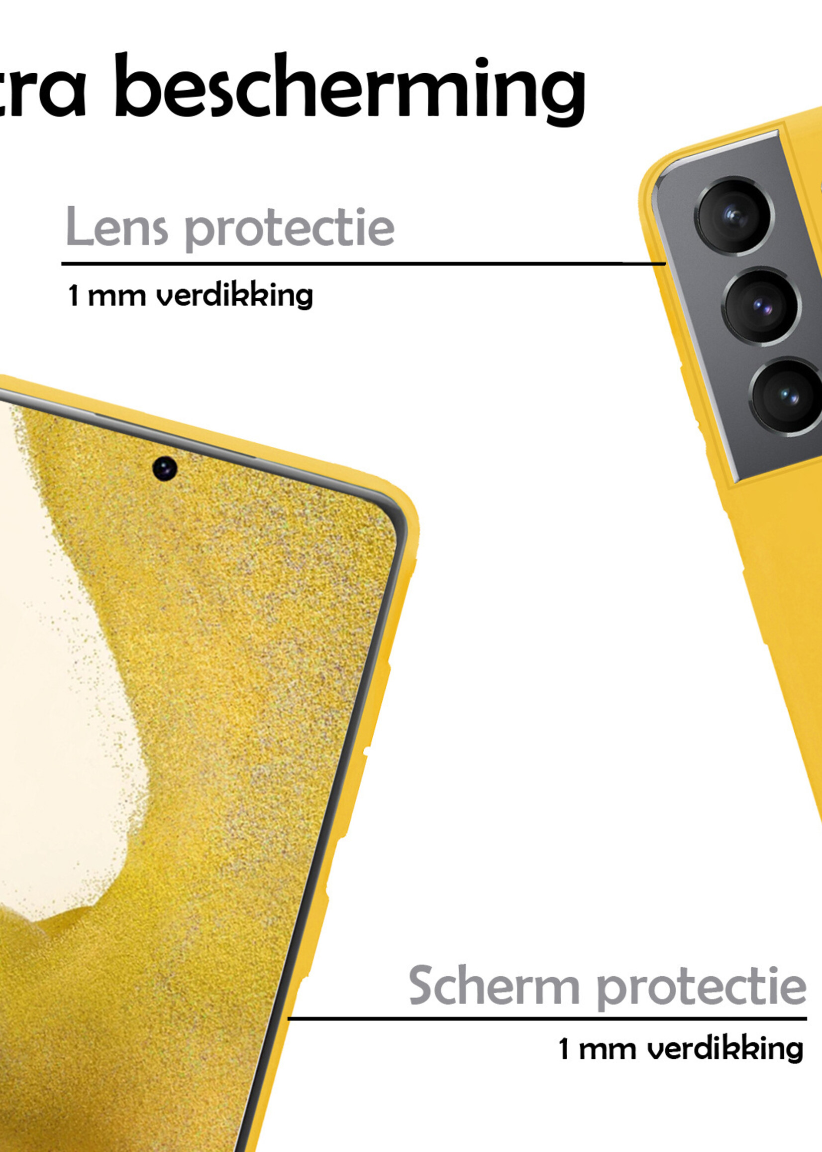 LUQ Hoesje Geschikt voor Samsung S22 Plus Hoesje Siliconen Case - Hoes Geschikt voor Samsung Galaxy S22 Plus Hoes Siliconen - Geel