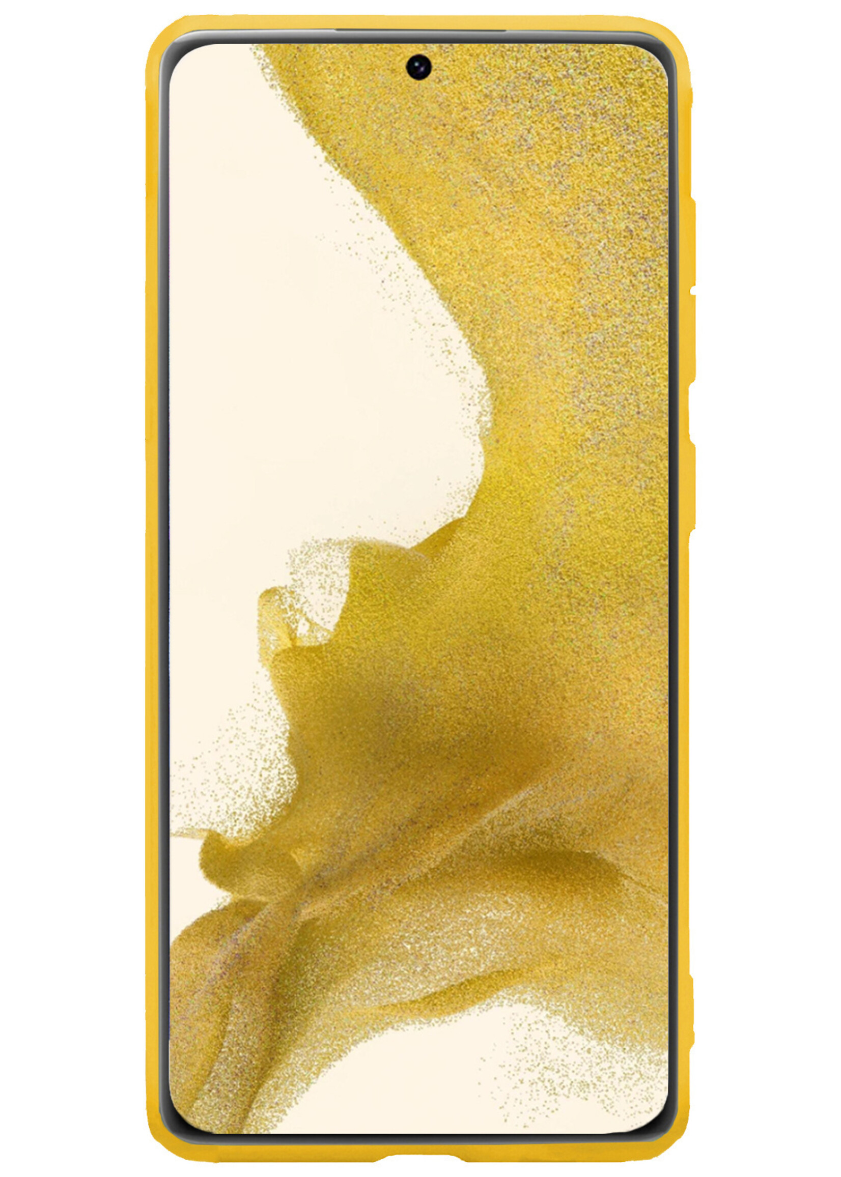 LUQ Hoesje Geschikt voor Samsung S22 Plus Hoesje Siliconen Case - Hoes Geschikt voor Samsung Galaxy S22 Plus Hoes Siliconen - Geel - 2 Stuks