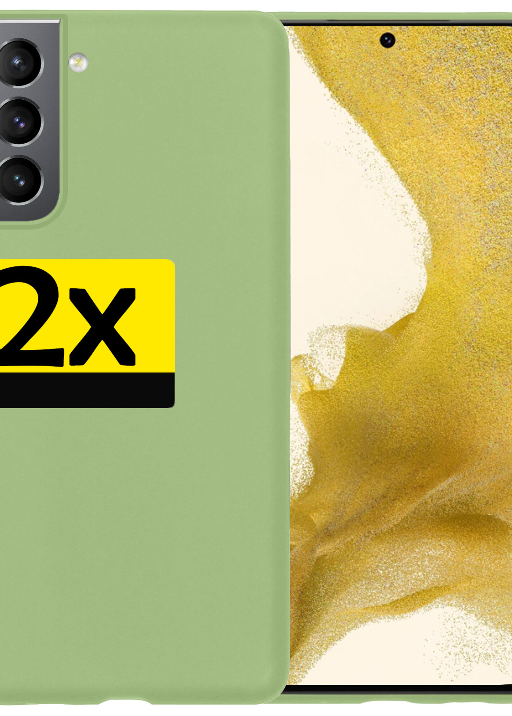 LUQ Hoesje Geschikt voor Samsung S22 Plus Hoesje Siliconen Case - Hoes Geschikt voor Samsung Galaxy S22 Plus Hoes Siliconen - Groen - 2 Stuks