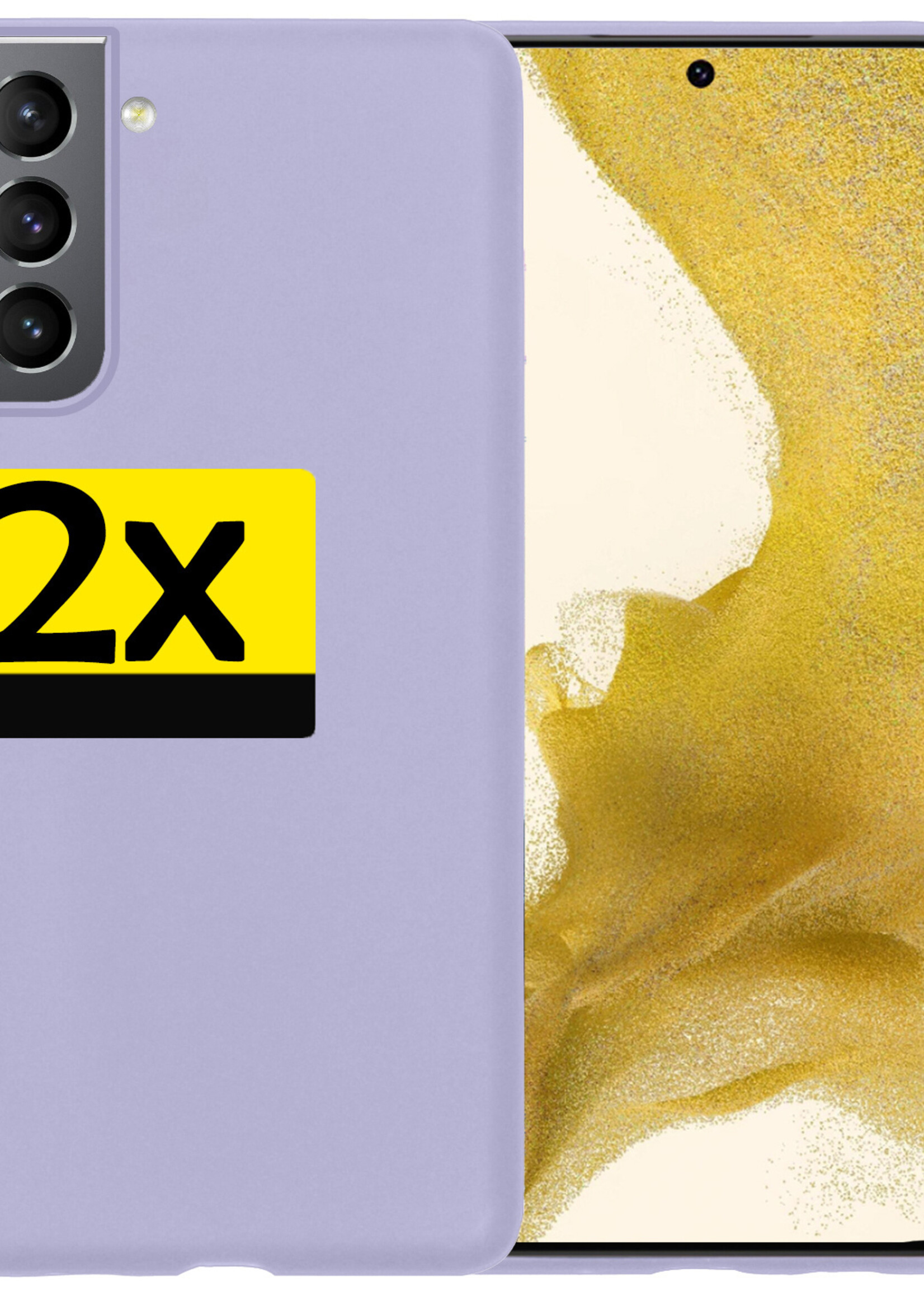 LUQ Hoesje Geschikt voor Samsung S22 Plus Hoesje Siliconen Case - Hoes Geschikt voor Samsung Galaxy S22 Plus Hoes Siliconen - Lila - 2 Stuks