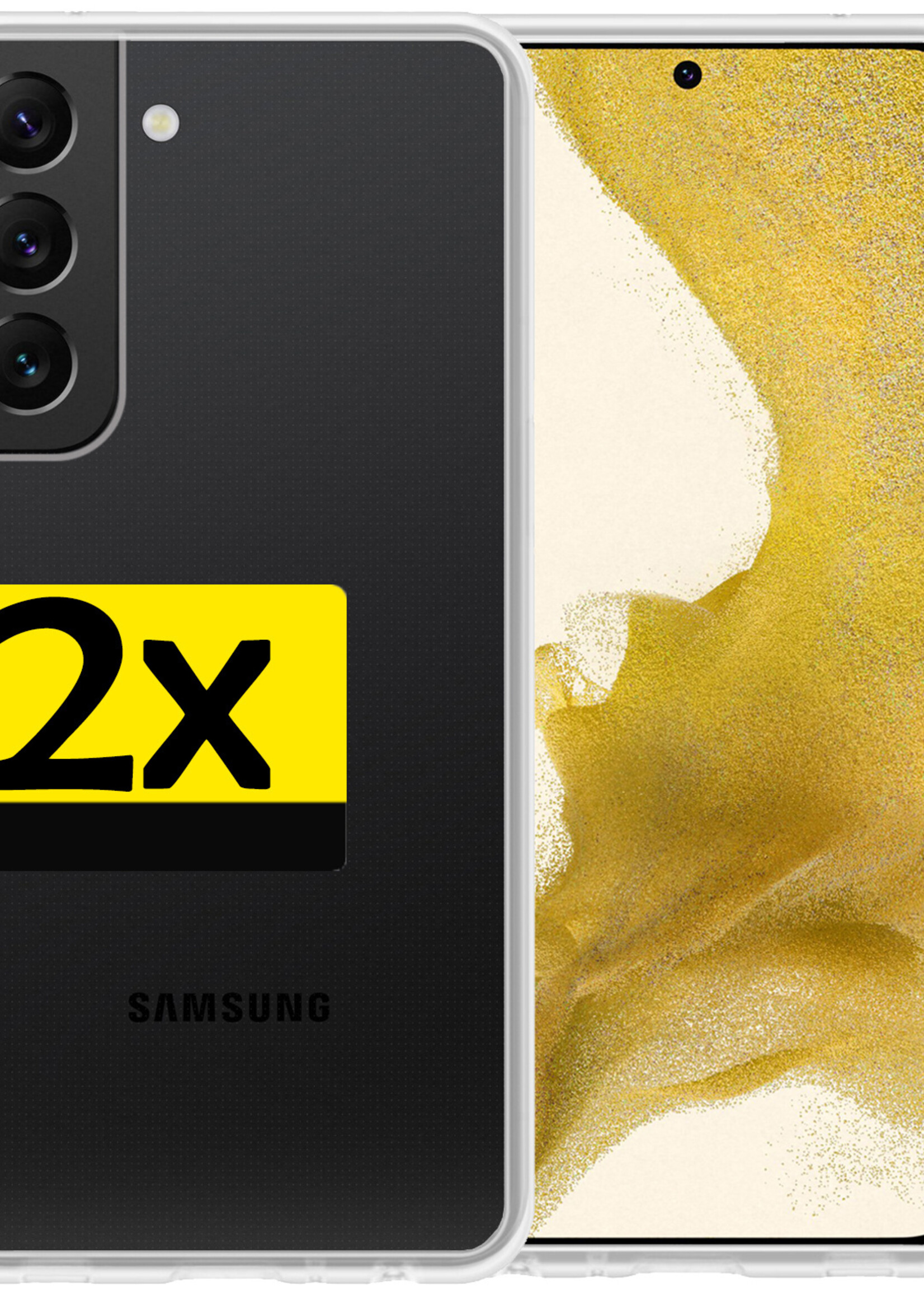 LUQ Hoesje Geschikt voor Samsung S22 Plus Hoesje Siliconen Case - Hoes Geschikt voor Samsung Galaxy S22 Plus Hoes Siliconen - Transparant - 2 Stuks