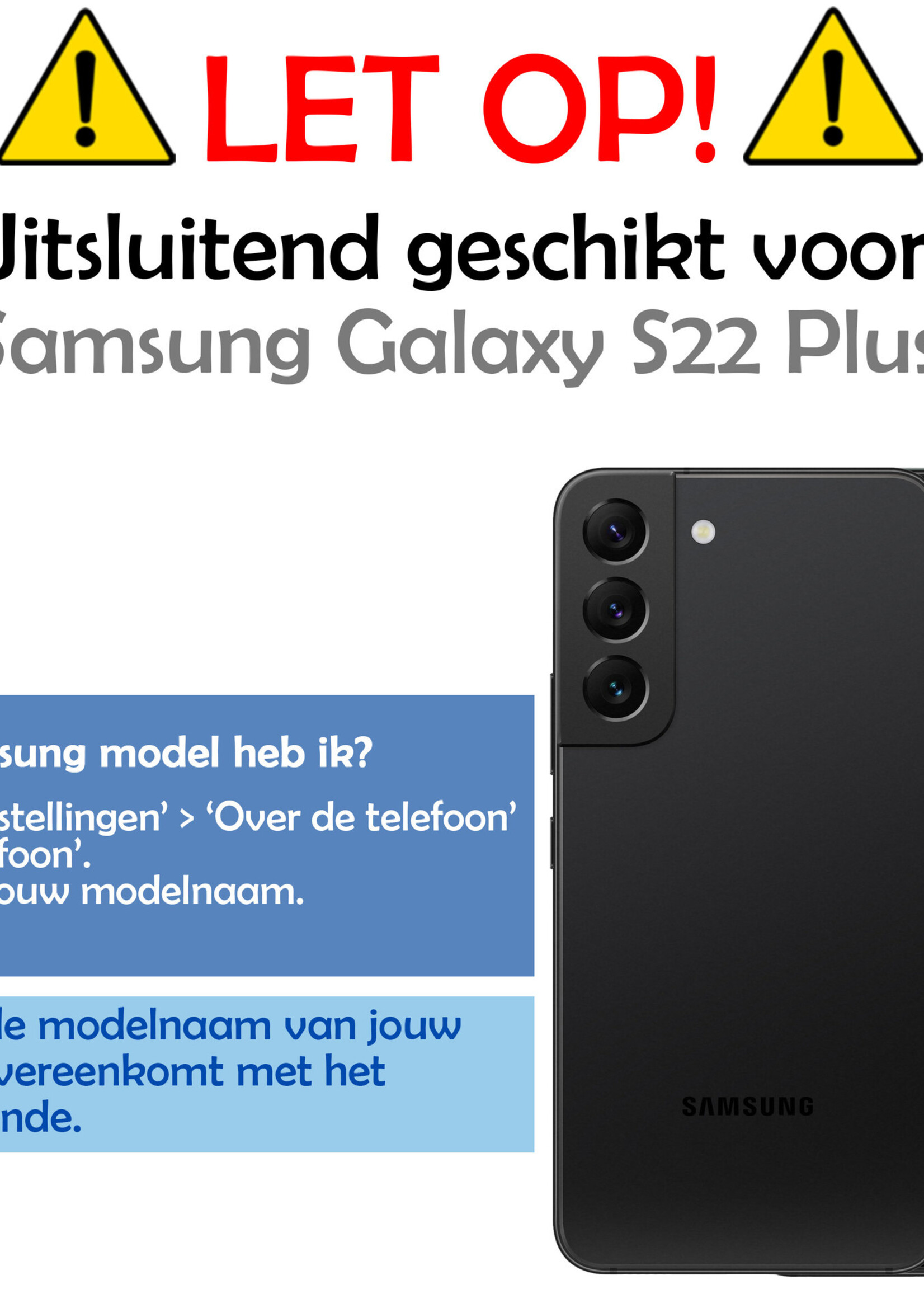LUQ Hoesje Geschikt voor Samsung S22 Plus Hoesje Siliconen Case - Hoes Geschikt voor Samsung Galaxy S22 Plus Hoes Siliconen - Zwart - 2 Stuks