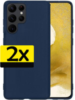 LUQ LUQ Samsung Galaxy S22 Ultra Hoesje Siliconen - Donkerblauw - 2 PACK