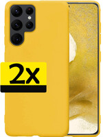 LUQ LUQ Samsung Galaxy S22 Ultra Hoesje Siliconen - Geel - 2 PACK