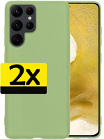 LUQ LUQ Samsung Galaxy S22 Ultra Hoesje Siliconen - Groen - 2 PACK